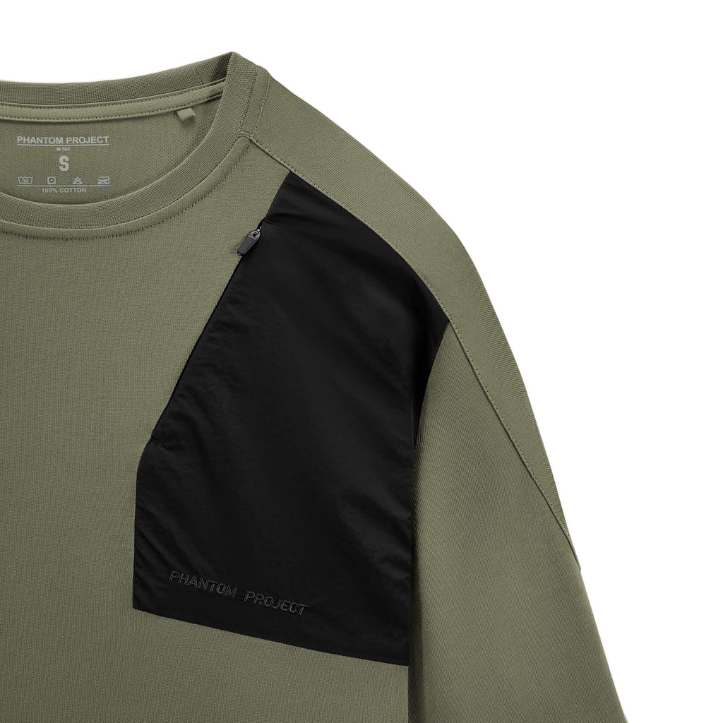 Phantom Project/M-Tac футболка Long Zipper combo Cotton Nylon Light Olive
