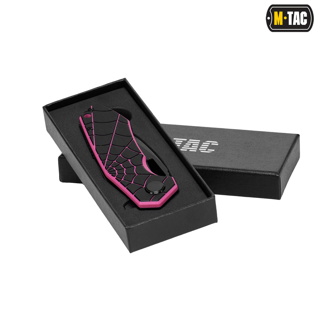 M-Tac ніж складний Type 12 Spider Web Black/Pink