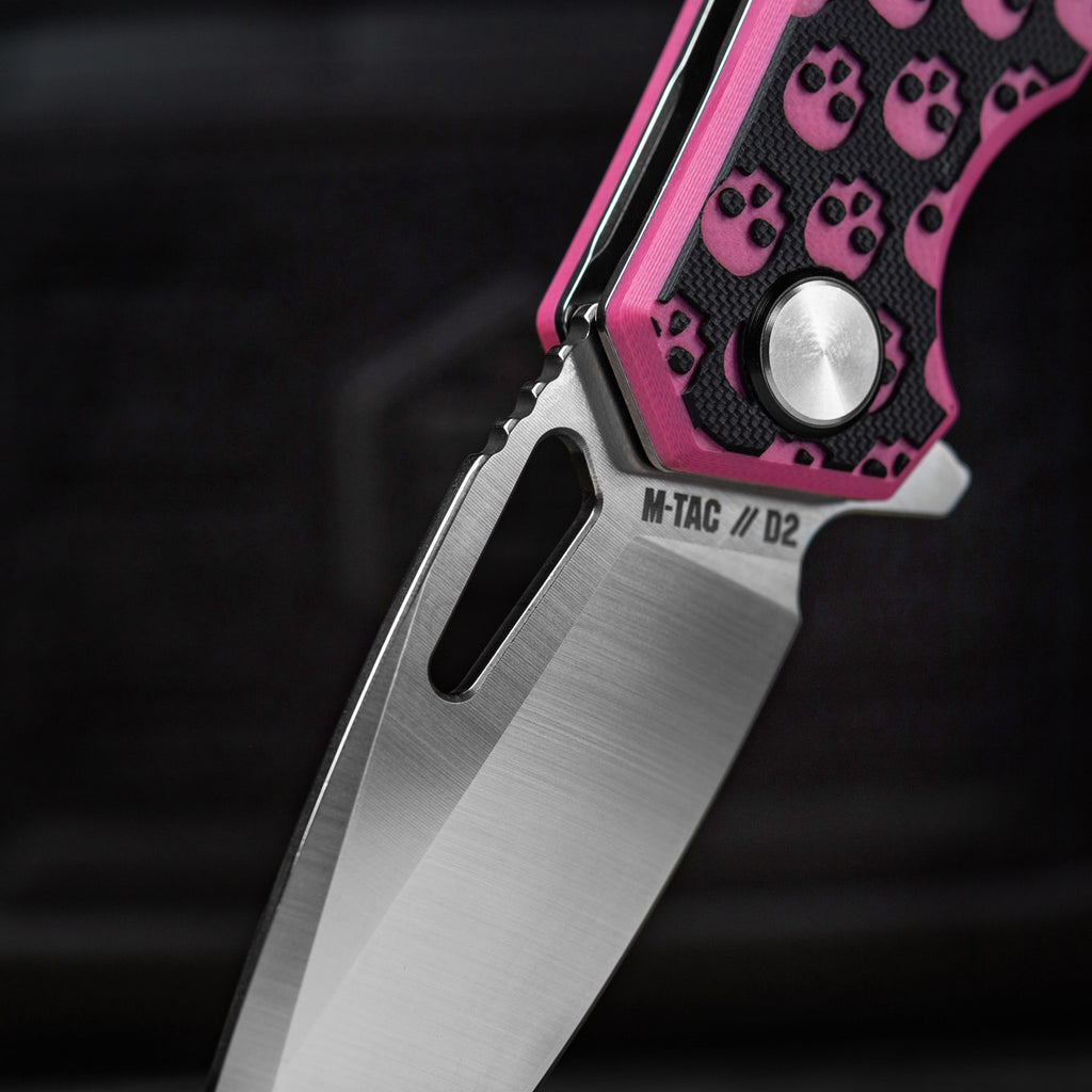 M-Tac ніж складний Type 12 Skull Black/Pink/Steel