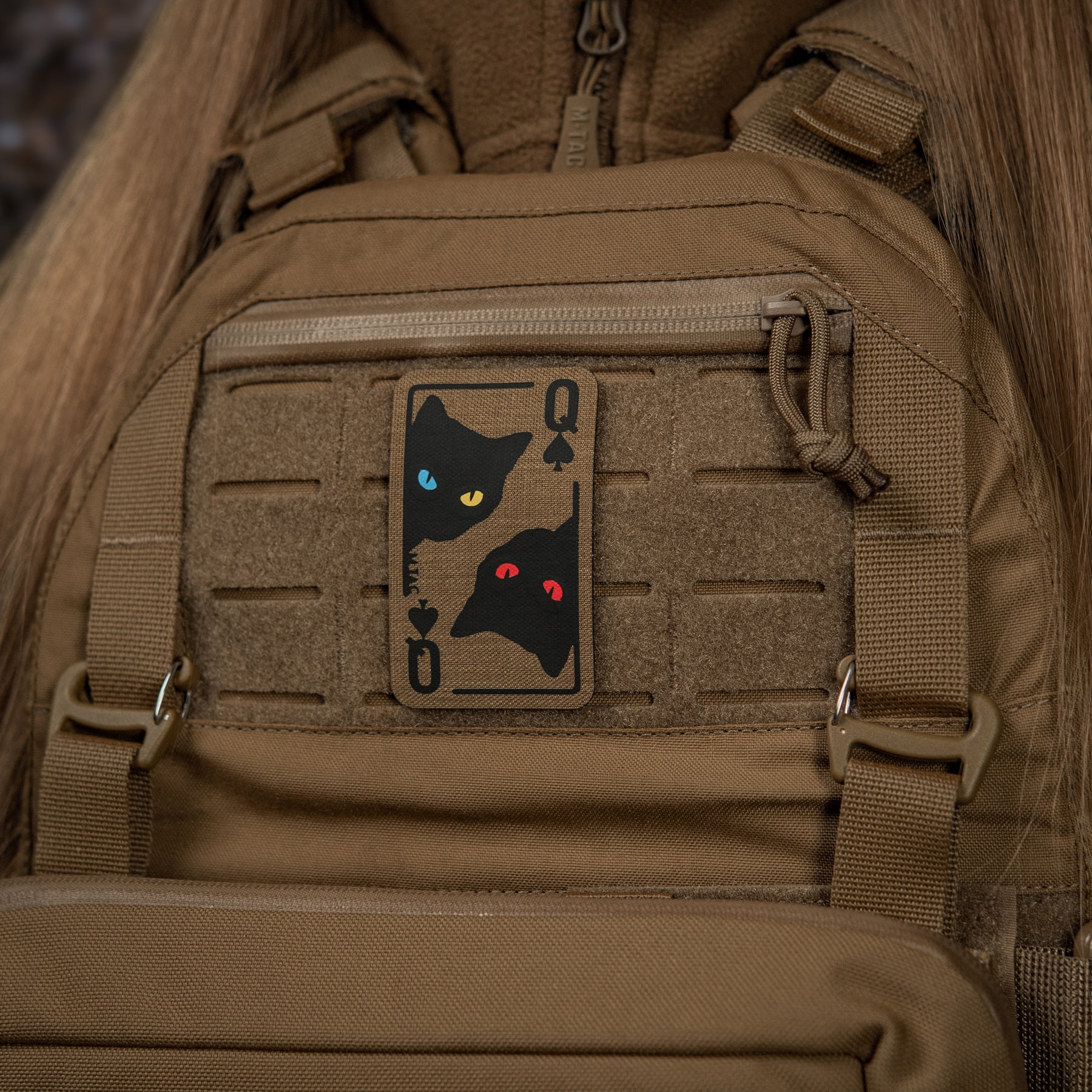 M-Tac нашивка Queen of spades Coyote/Black