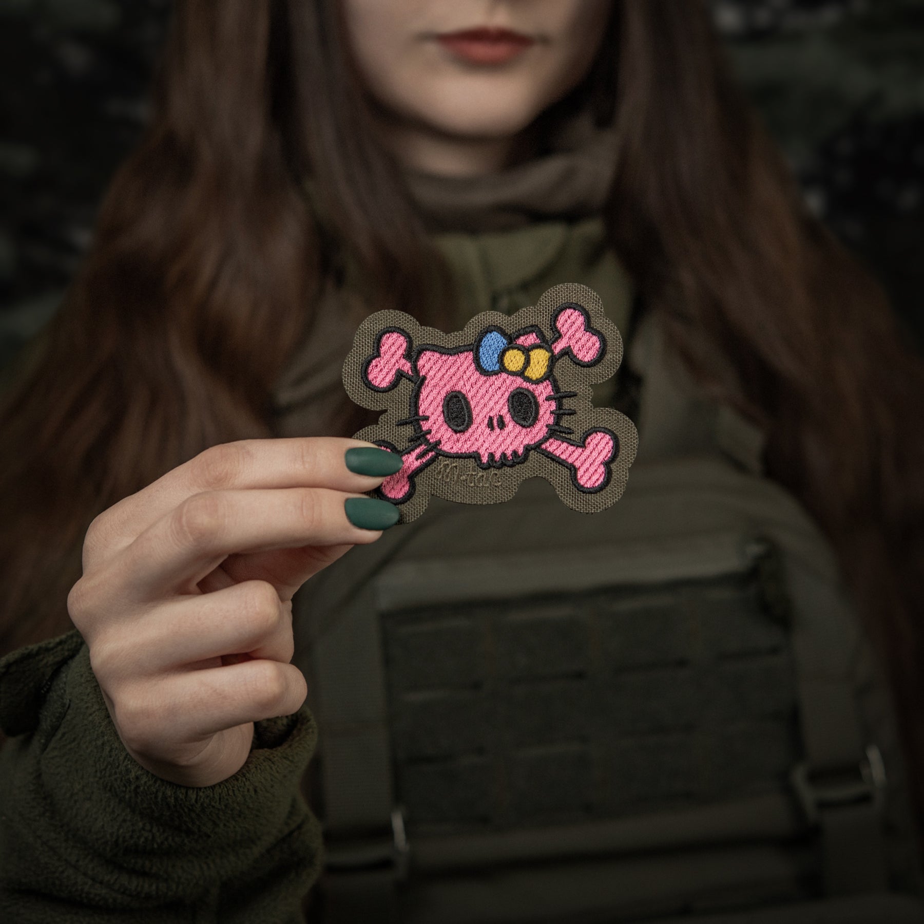 M-Tac нашивка KITTY (вишивка) Pink/Ranger Green