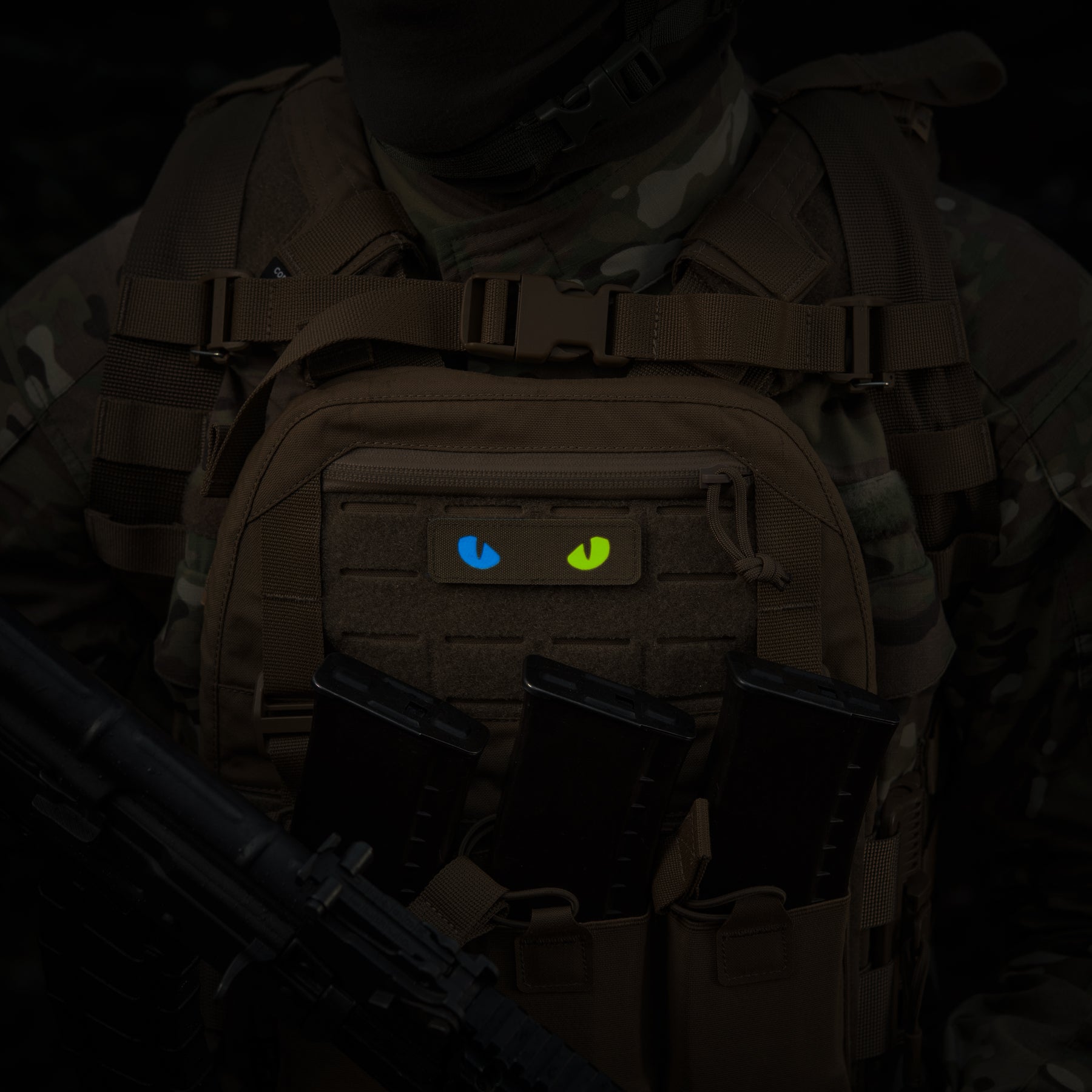M-Tac нашивка Cat Eyes Laser Cut Coyote/Yellow/Blue/GID