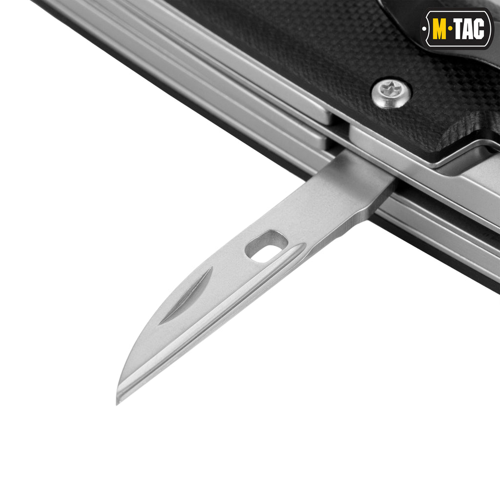 M-Tac ніж складаний Type 9 (6 інструментів) Black/Steel