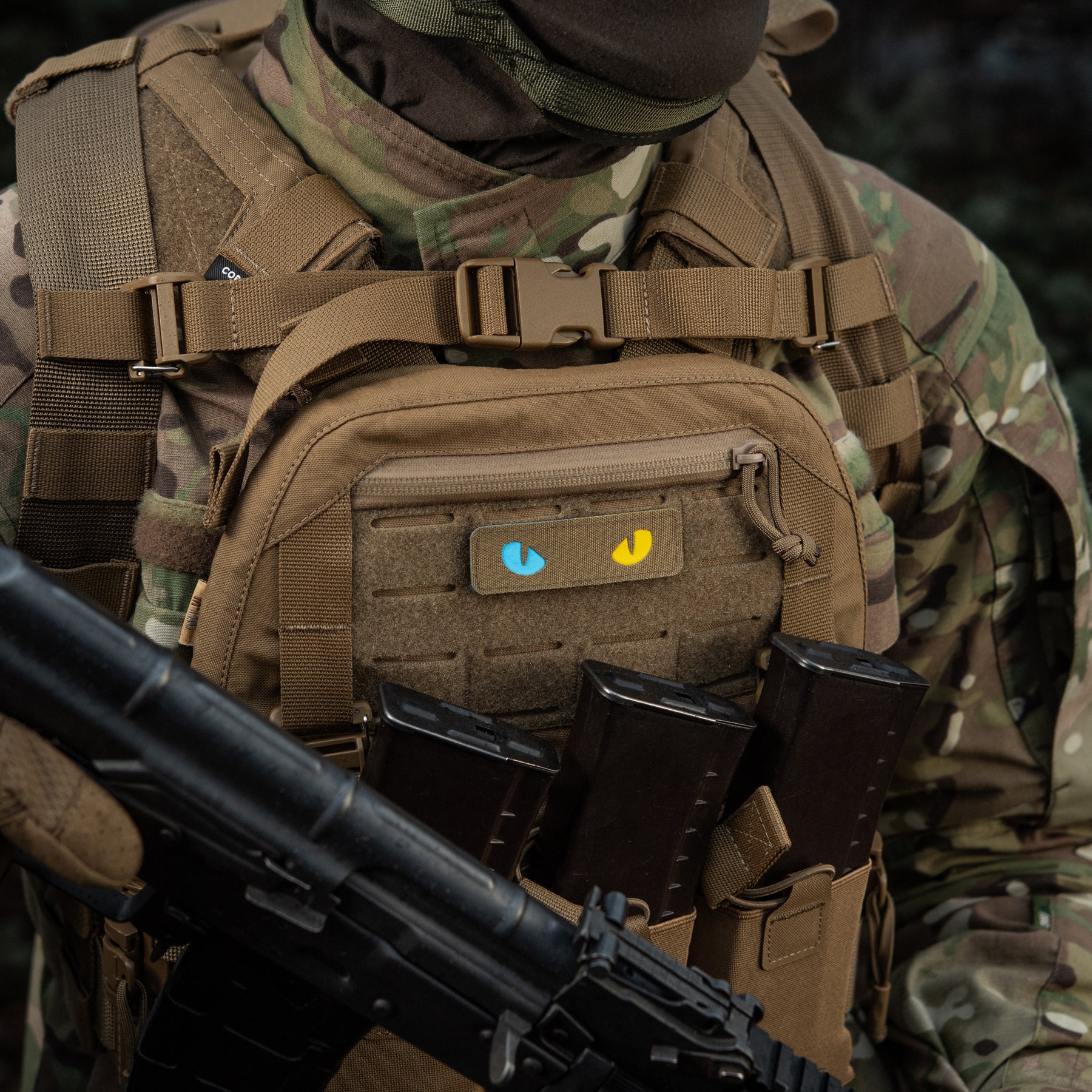 M-Tac нашивка Cat Eyes Laser Cut Coyote/Yellow/Blue/GID