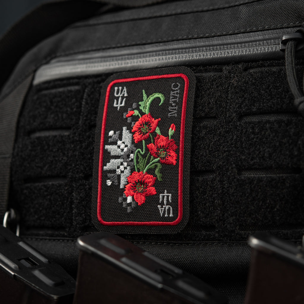 M-Tac нашивка Орнамент Мак (вишивка) Black/Red