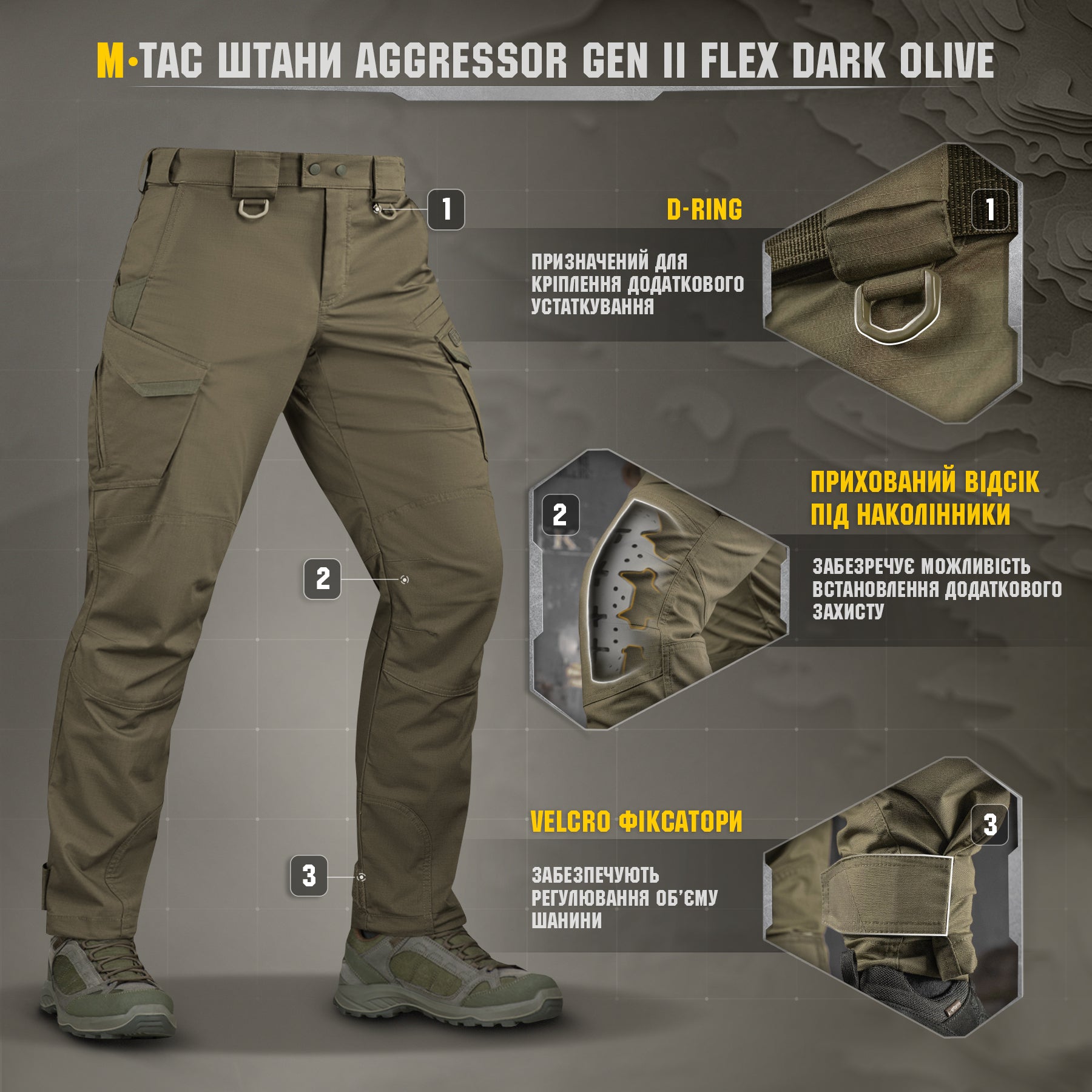 M-Tac штани Aggressor Gen ІІ Flex Dark Olive