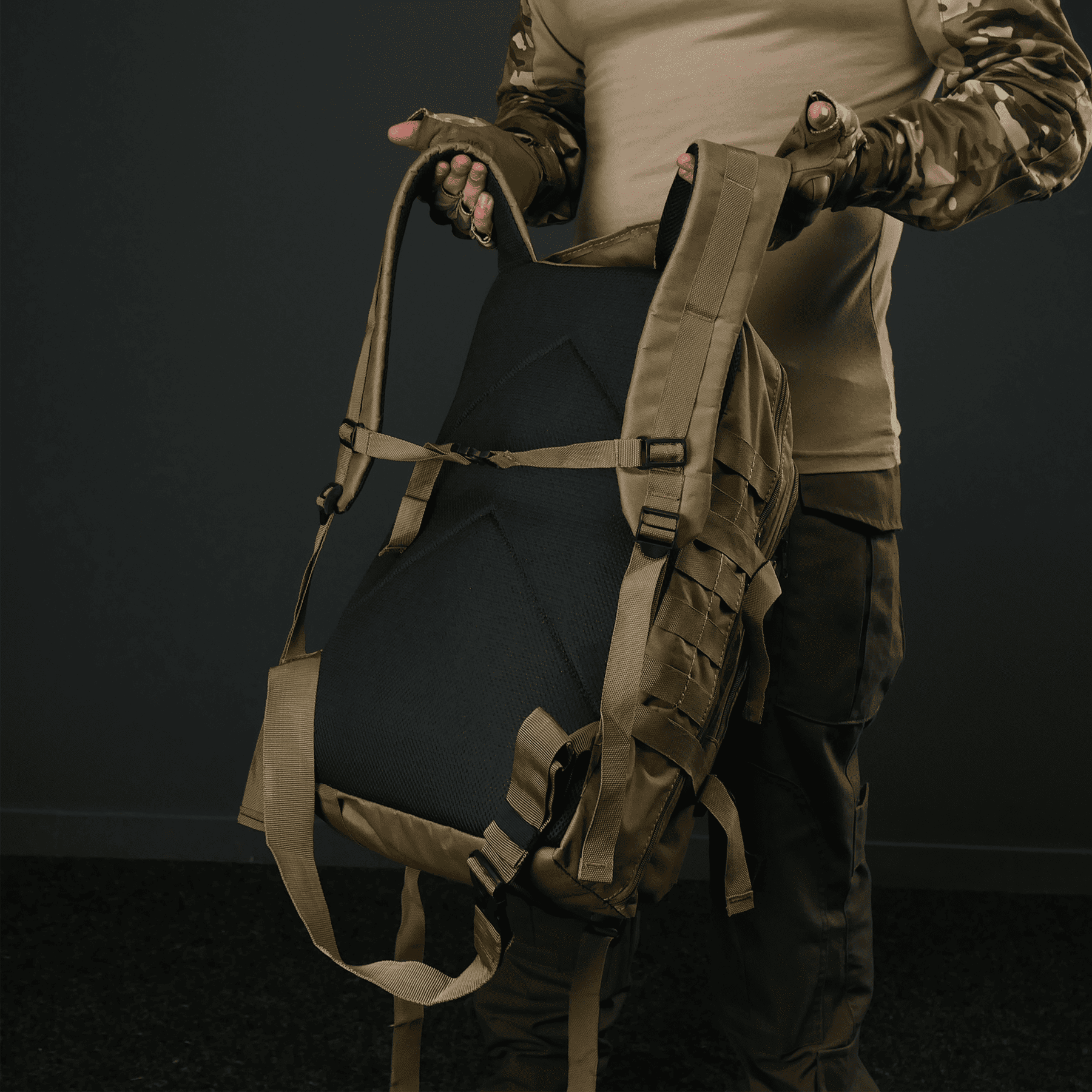 Рюкзак тактичний 30 л з системою MOLLE койот (виробництво Україна)