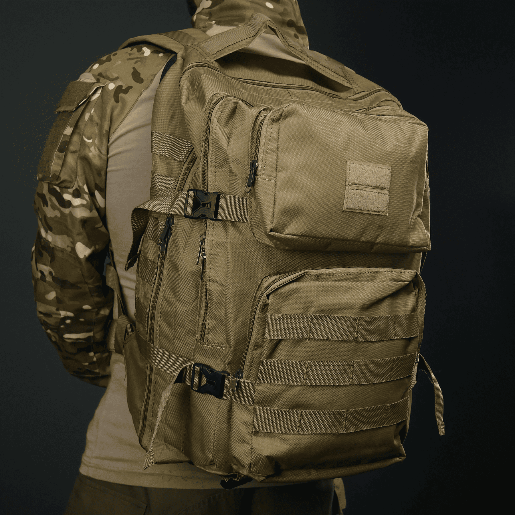 Рюкзак тактичний 30 л з системою MOLLE койот (виробництво Україна)
