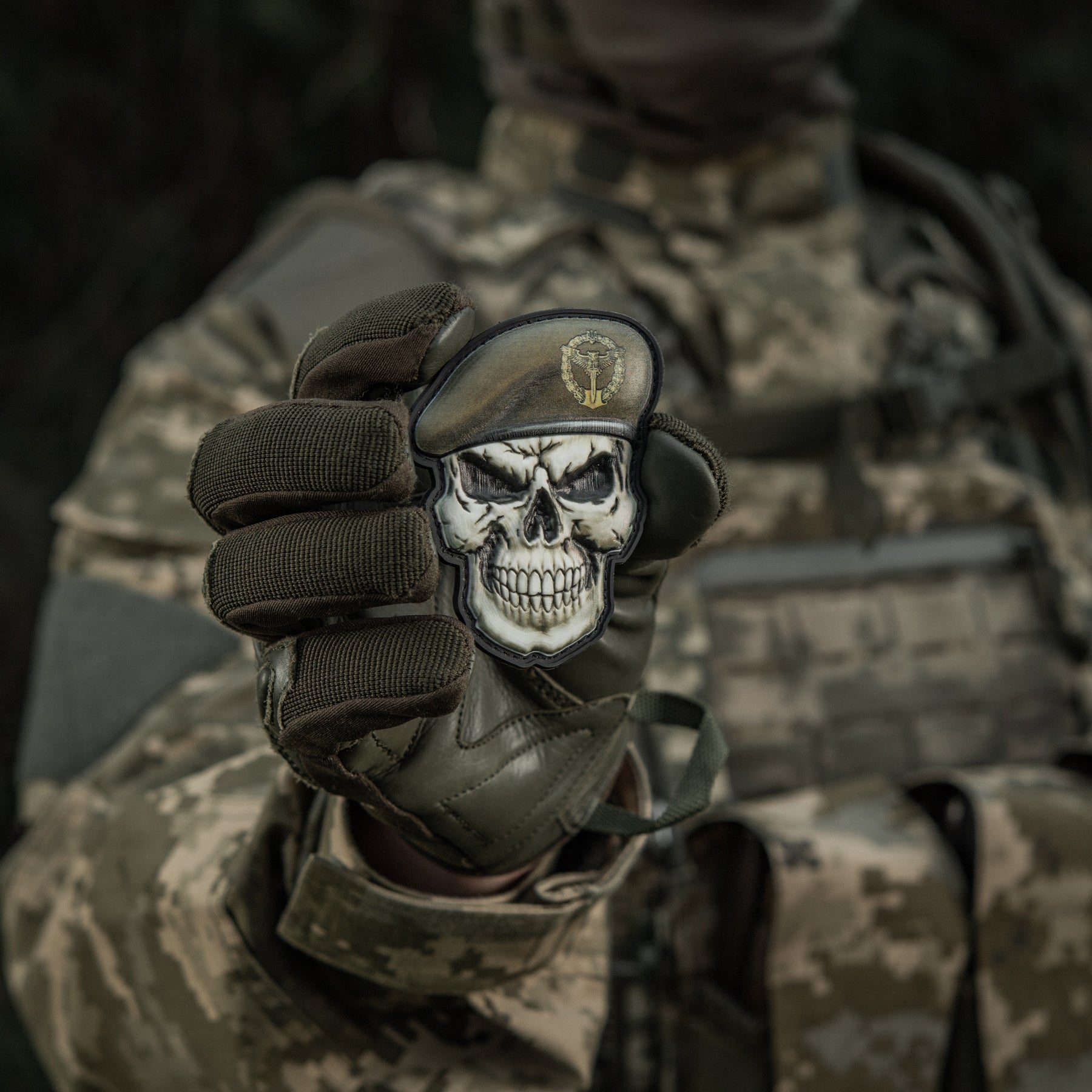 M-Tac нашивка Череп у береті (Контррозвідка)
