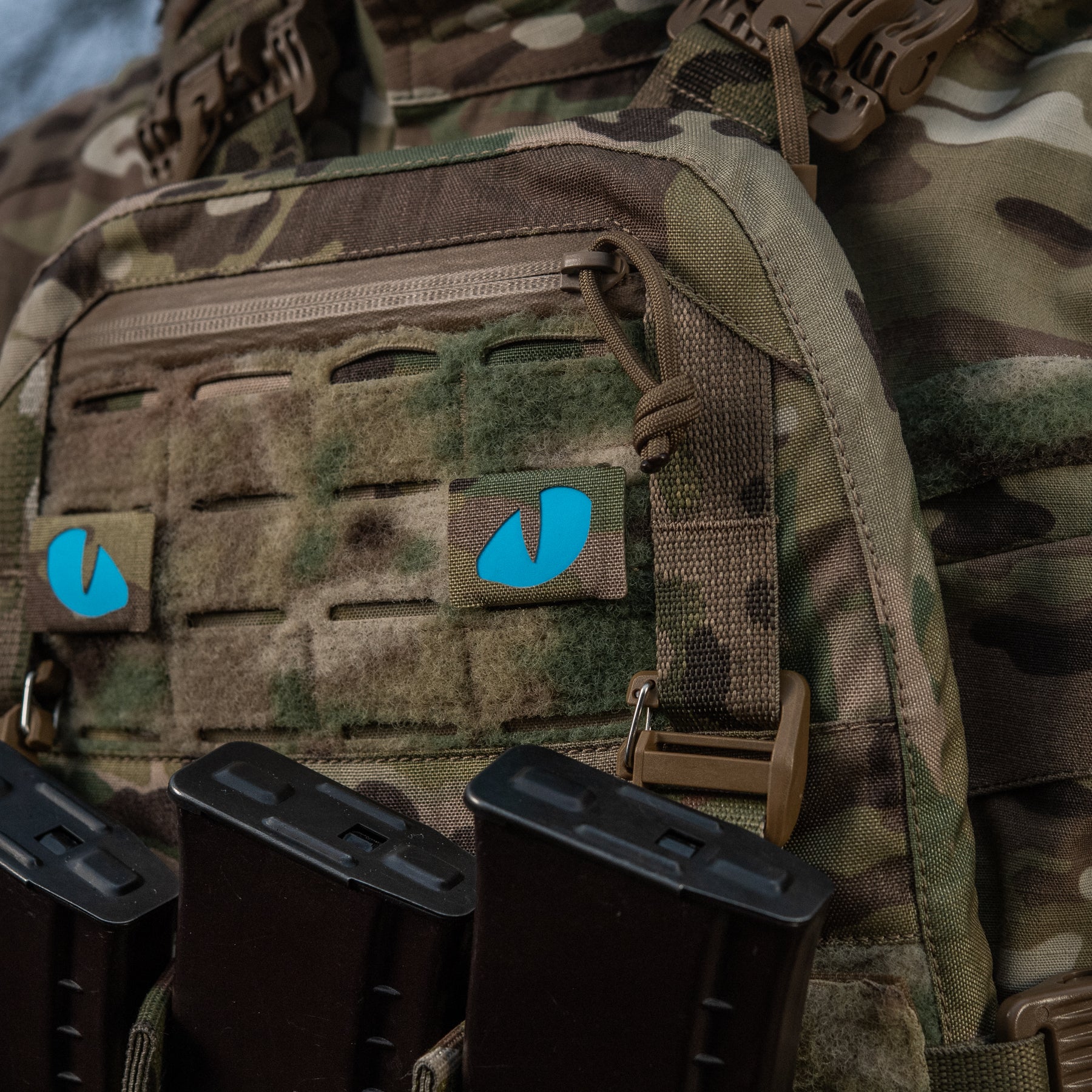 M-Tac нашивка Tiger Eyes Laser Cut (пара) Multicam/Blue/GID