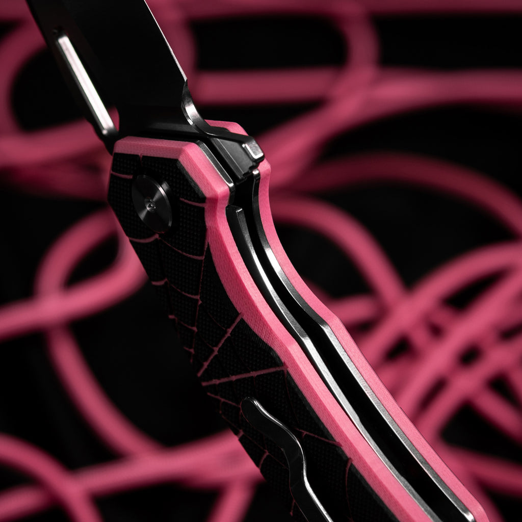 M-Tac ніж складний Type 12 Spider Web Black/Pink/Steel