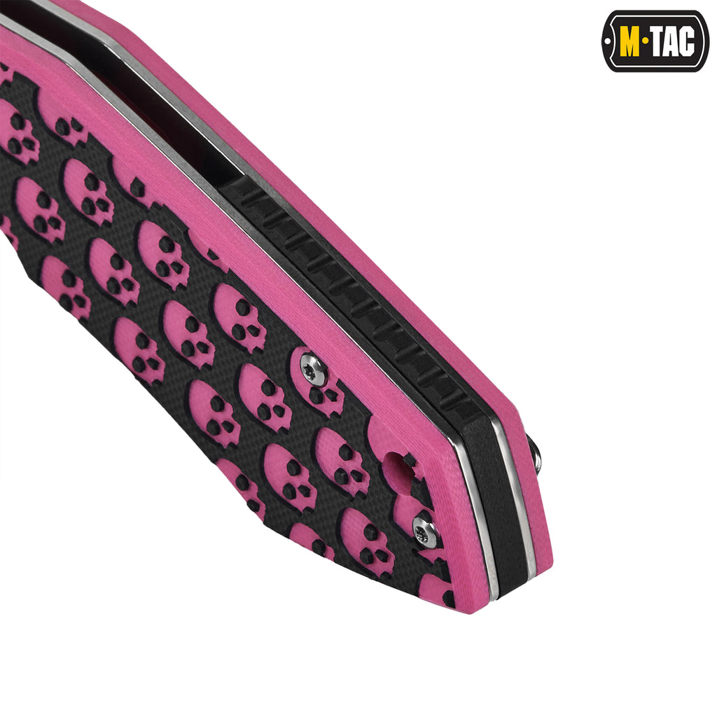 M-Tac ніж складний Type 12 Skull Black/Pink/Steel