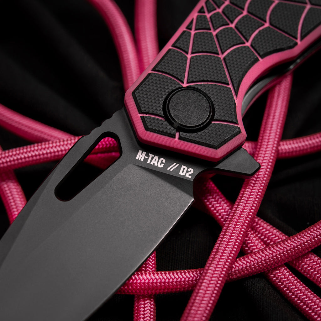 M-Tac ніж складний Type 12 Spider Web Black/Pink