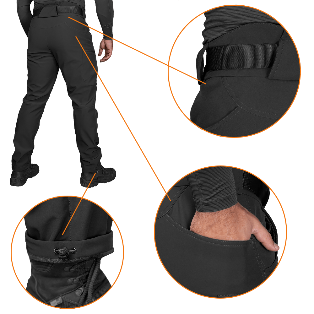 Штани SoftShell Vent Чорні