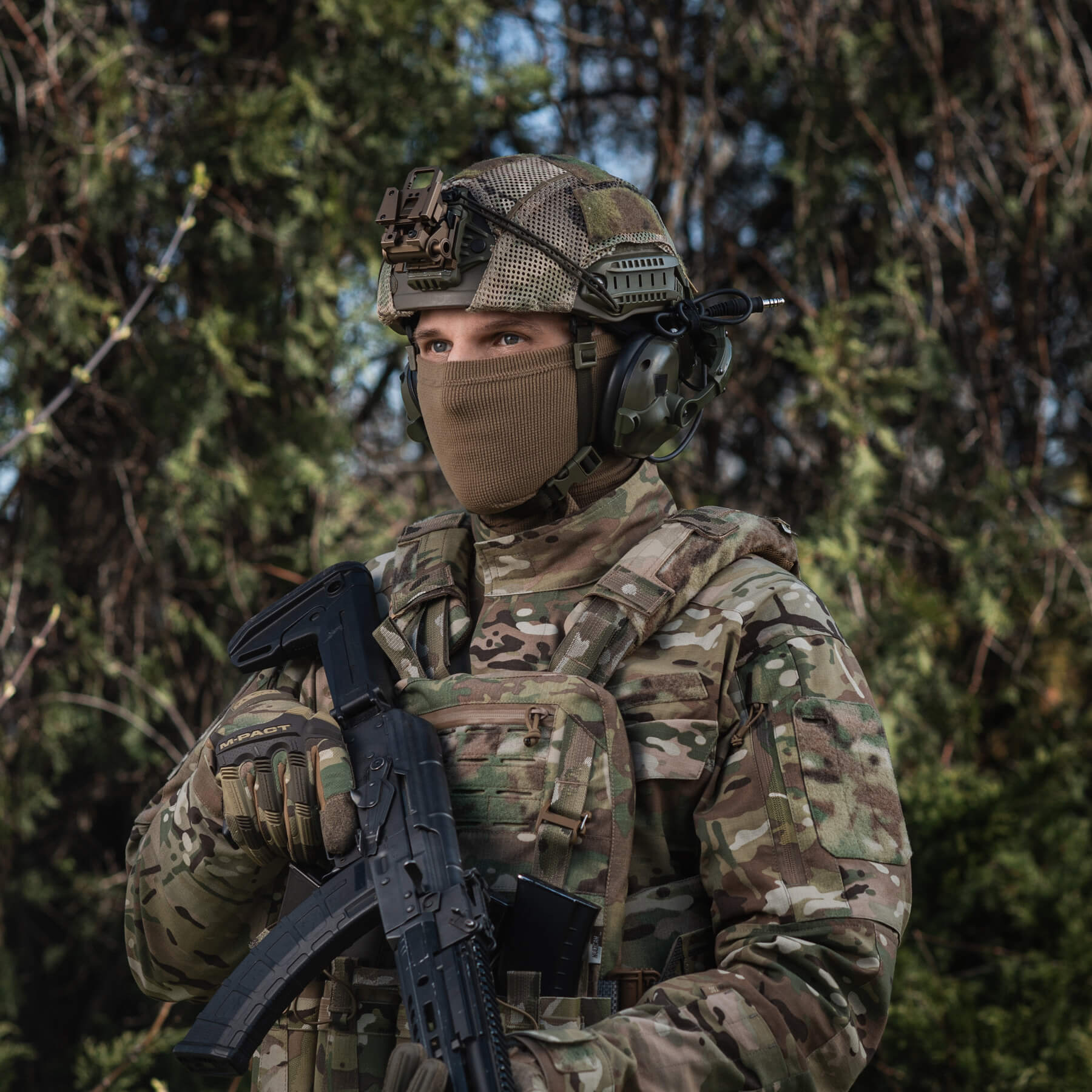 M-Tac шарф-труба анатомічний мікрофліс ріп-стоп Tan