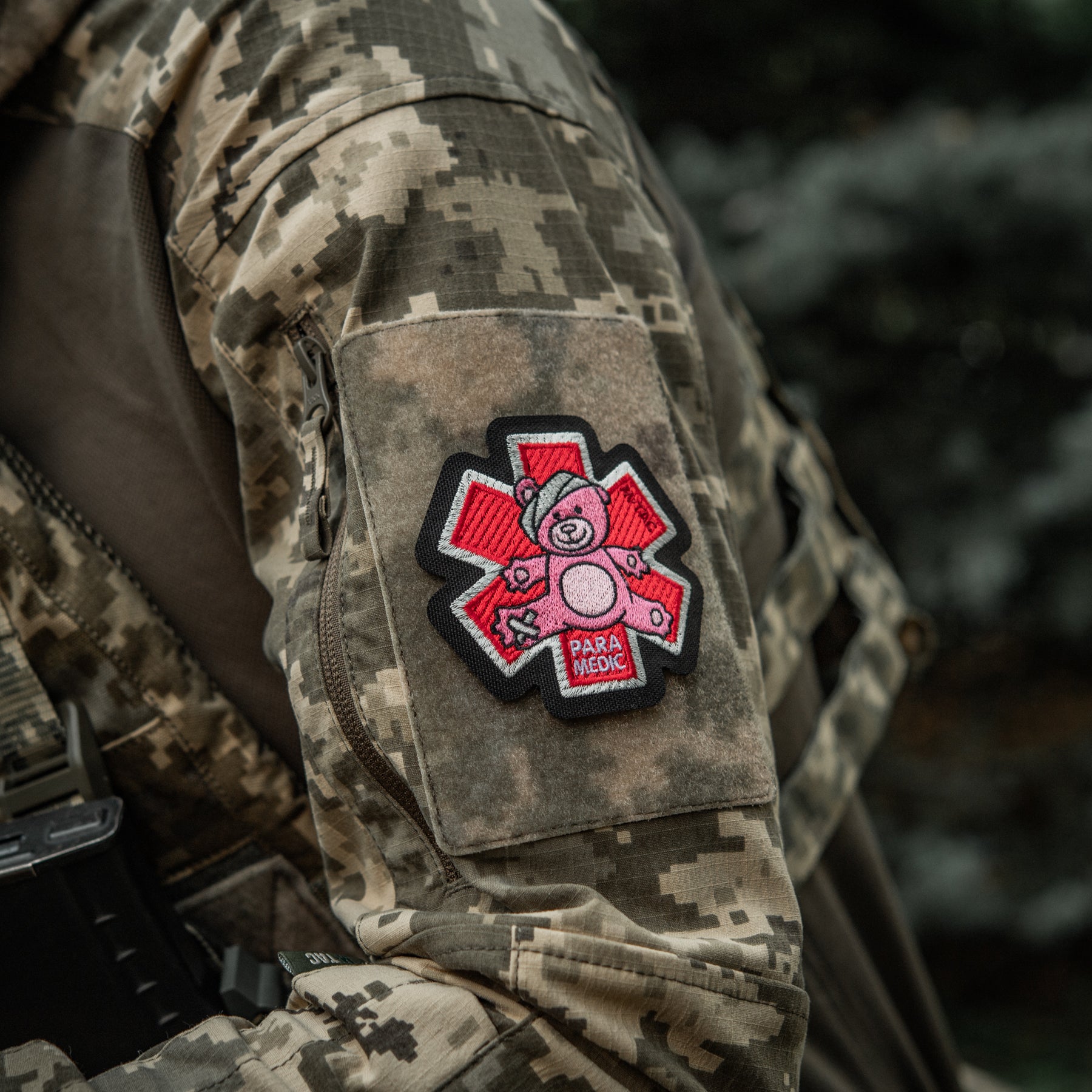 M-Tac нашивка Paramedic Медвідь (вишивка) Pink/Black