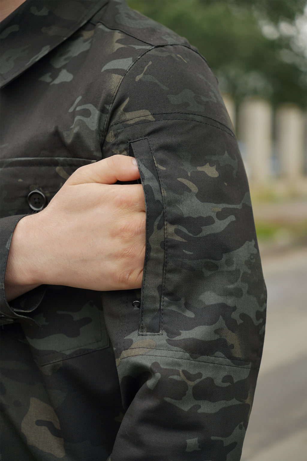 Сорочка тактична Operator 5 Twill чорний мультикам на ґудзиках