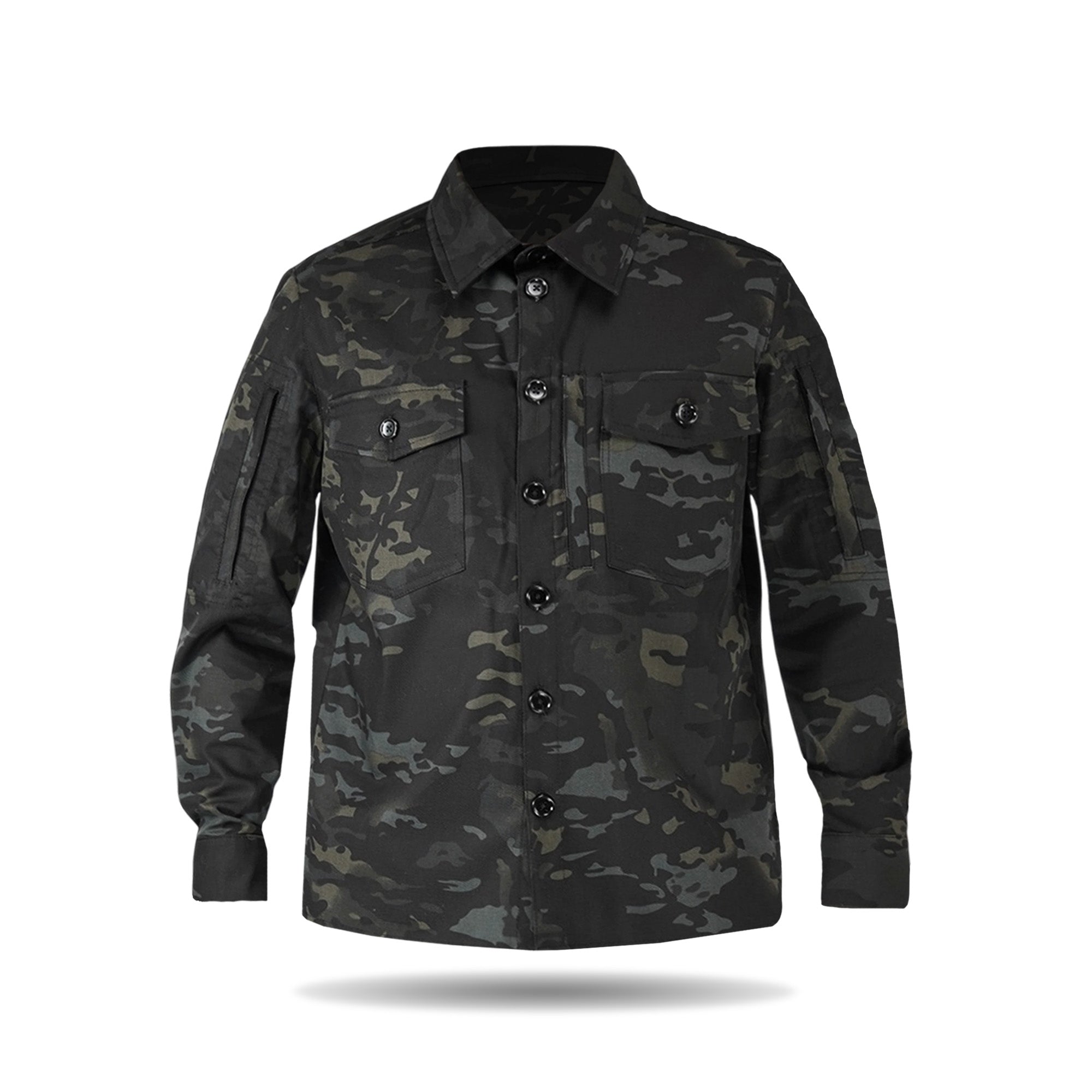 Сорочка тактична Operator 5 Twill чорний мультикам на ґудзиках