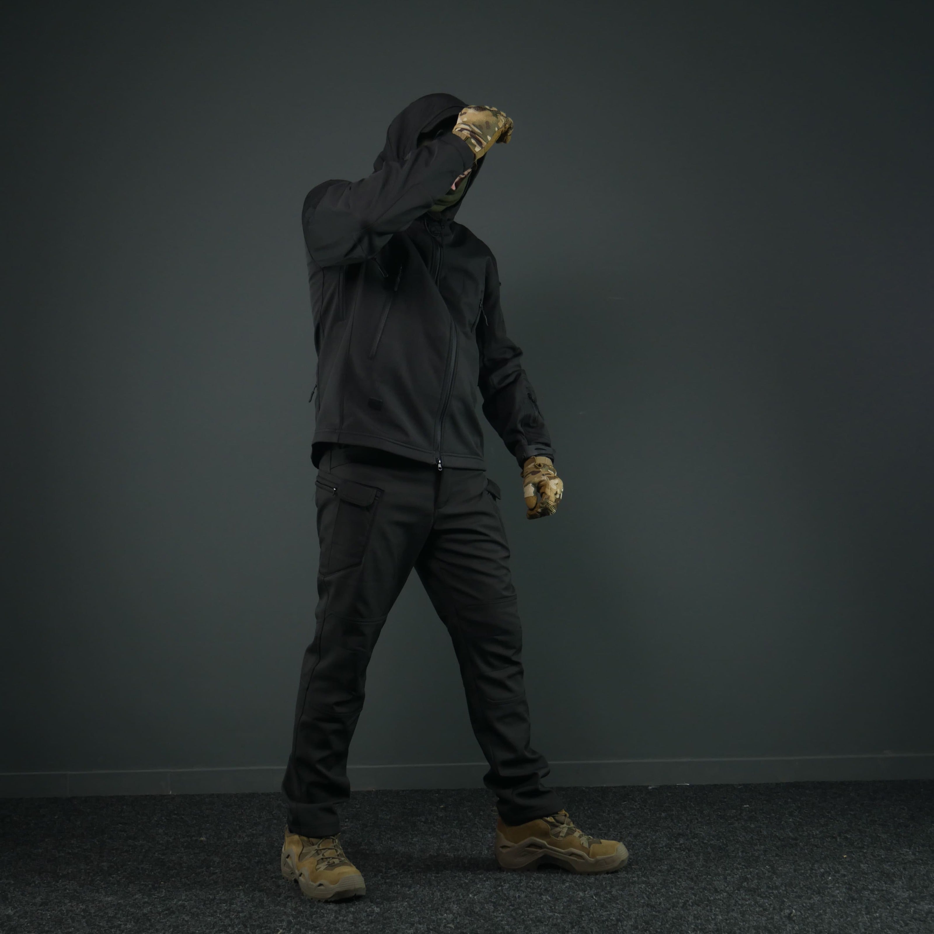 Тактичний демісезонний костюм Softshell Чорний