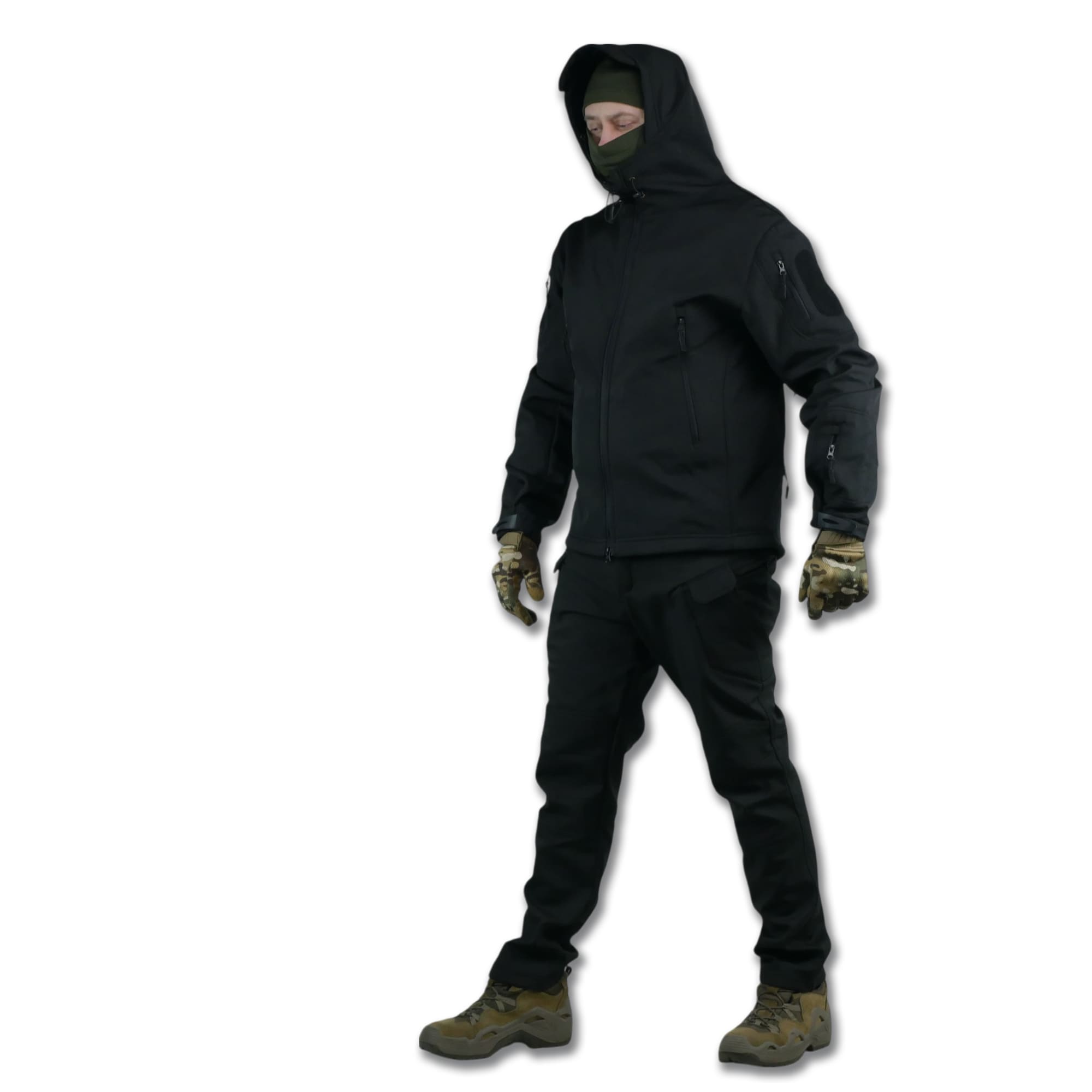 Тактичний демісезонний костюм Softshell Чорний