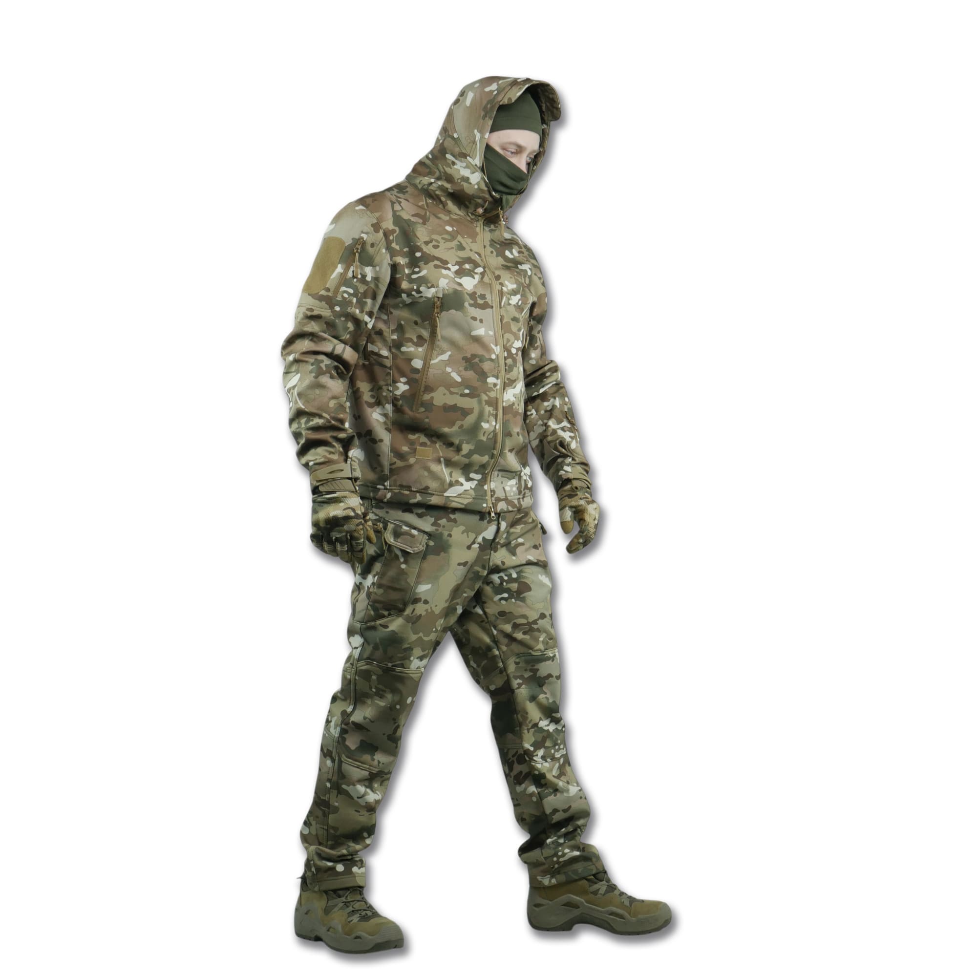 Тактичний демісезонний костюм Softshell Мультикам