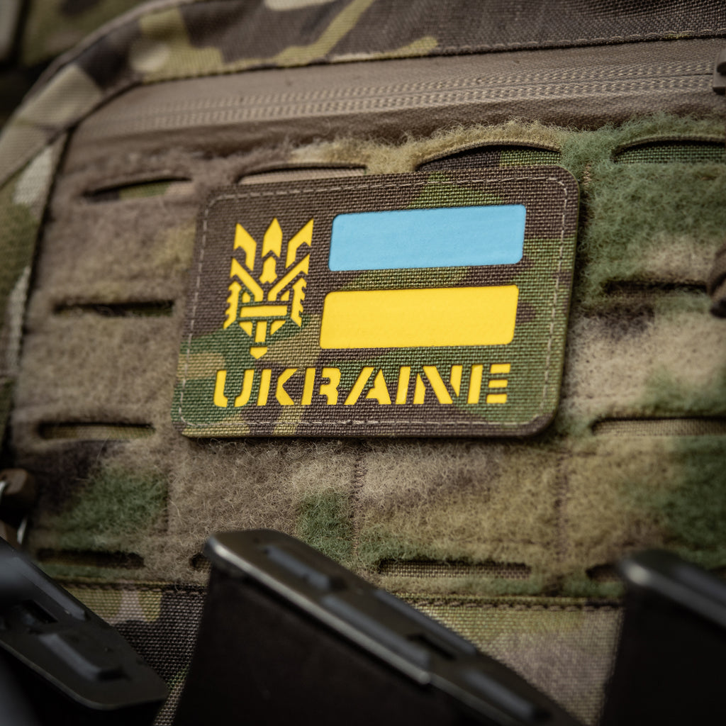 M-Tac нашивка Ukraine (с Тризубом) Laser Cut Multicam/Yellow/Blue/GID