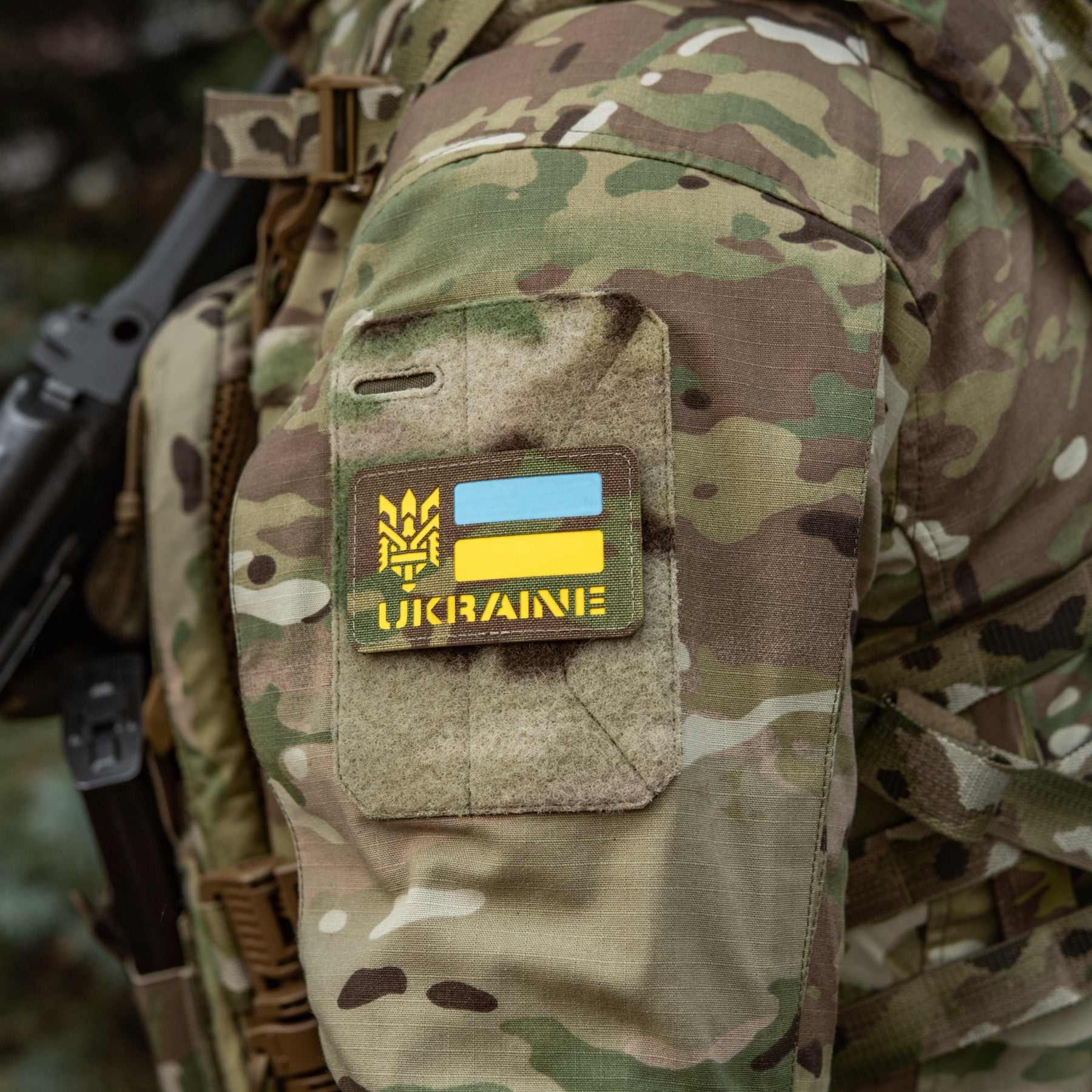 M-Tac нашивка Ukraine (с Тризубом) Laser Cut Multicam/Yellow/Blue/GID
