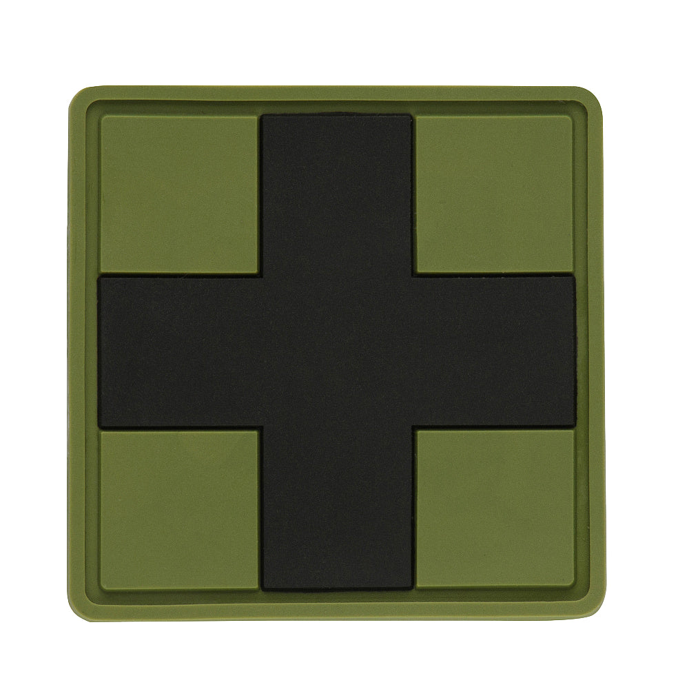 M-Tac нашивка Medic Cross Square ПВХ олива/чорний
