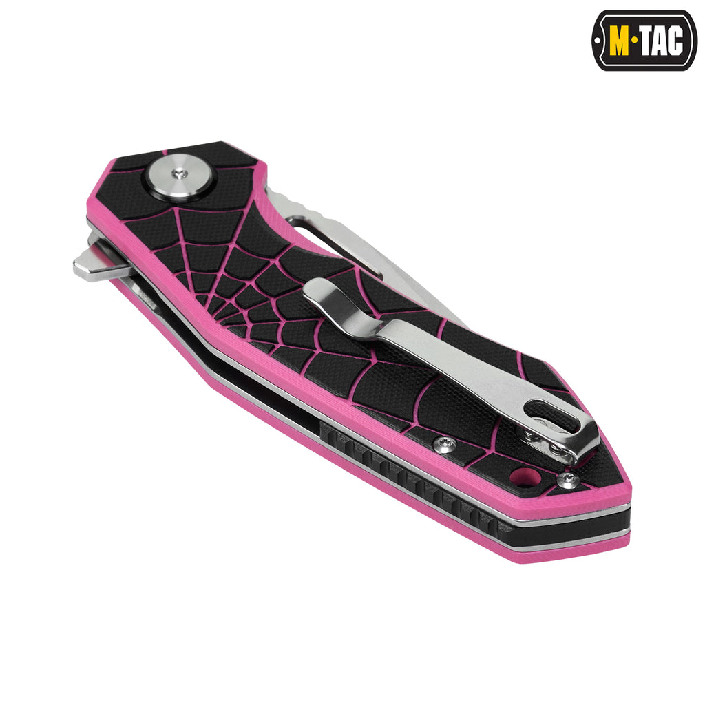 M-Tac ніж складний Type 12 Spider Web Black/Pink/Steel
