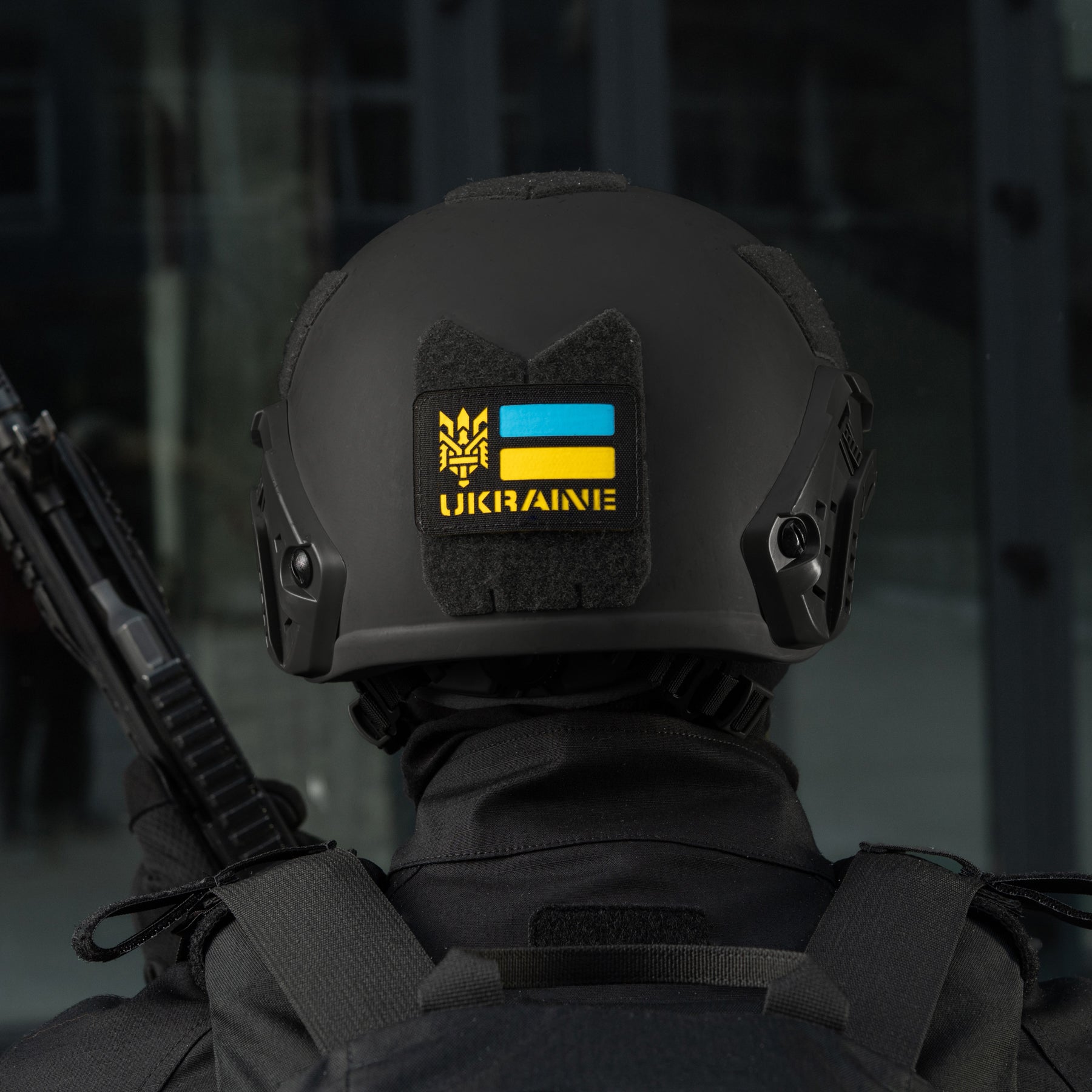M-Tac нашивка Ukraine (с Тризубом) Laser Cut Black/Yellow/Blue/GID
