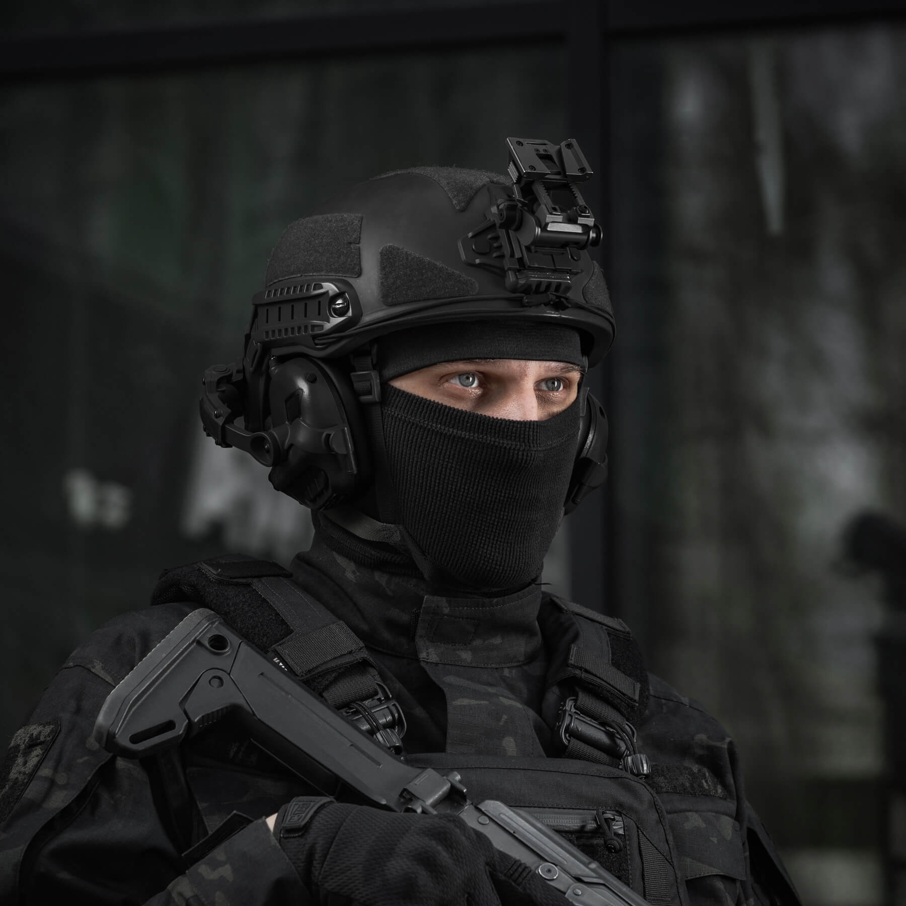 M-Tac шапка-підшоломник мікрофліс ріп-стоп Black