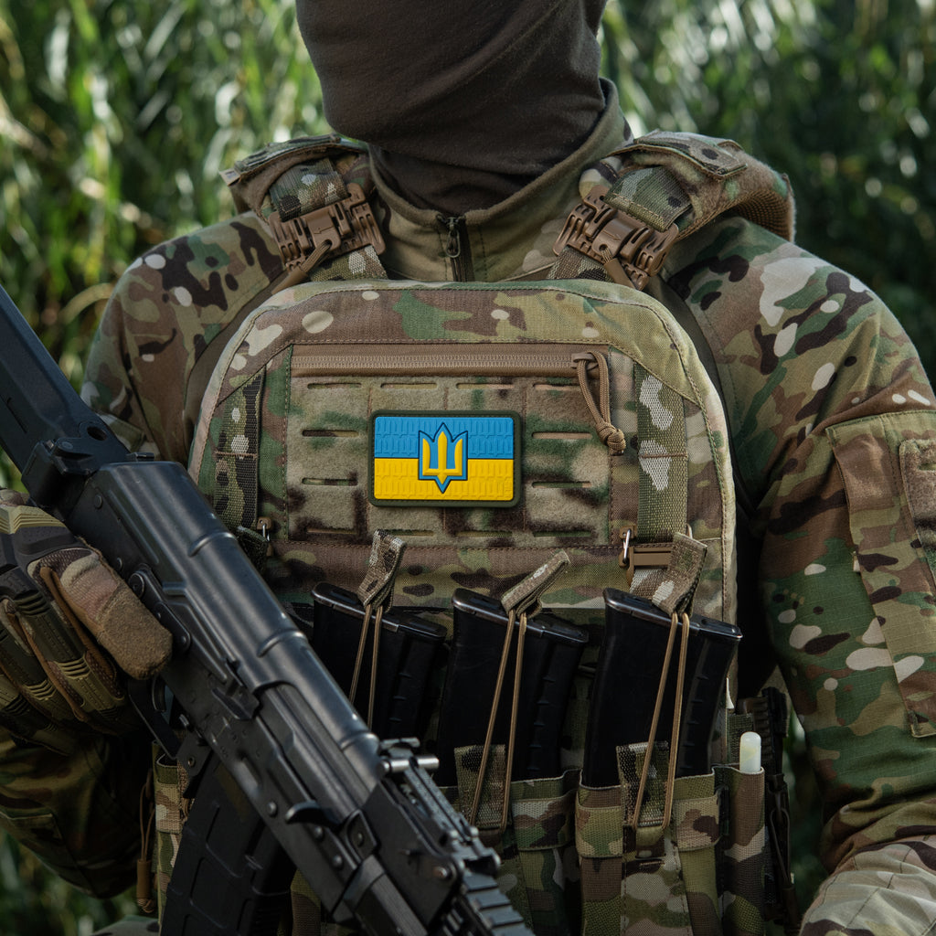 Нашивка прапор України з тризубом ЗСУ PVC full-color