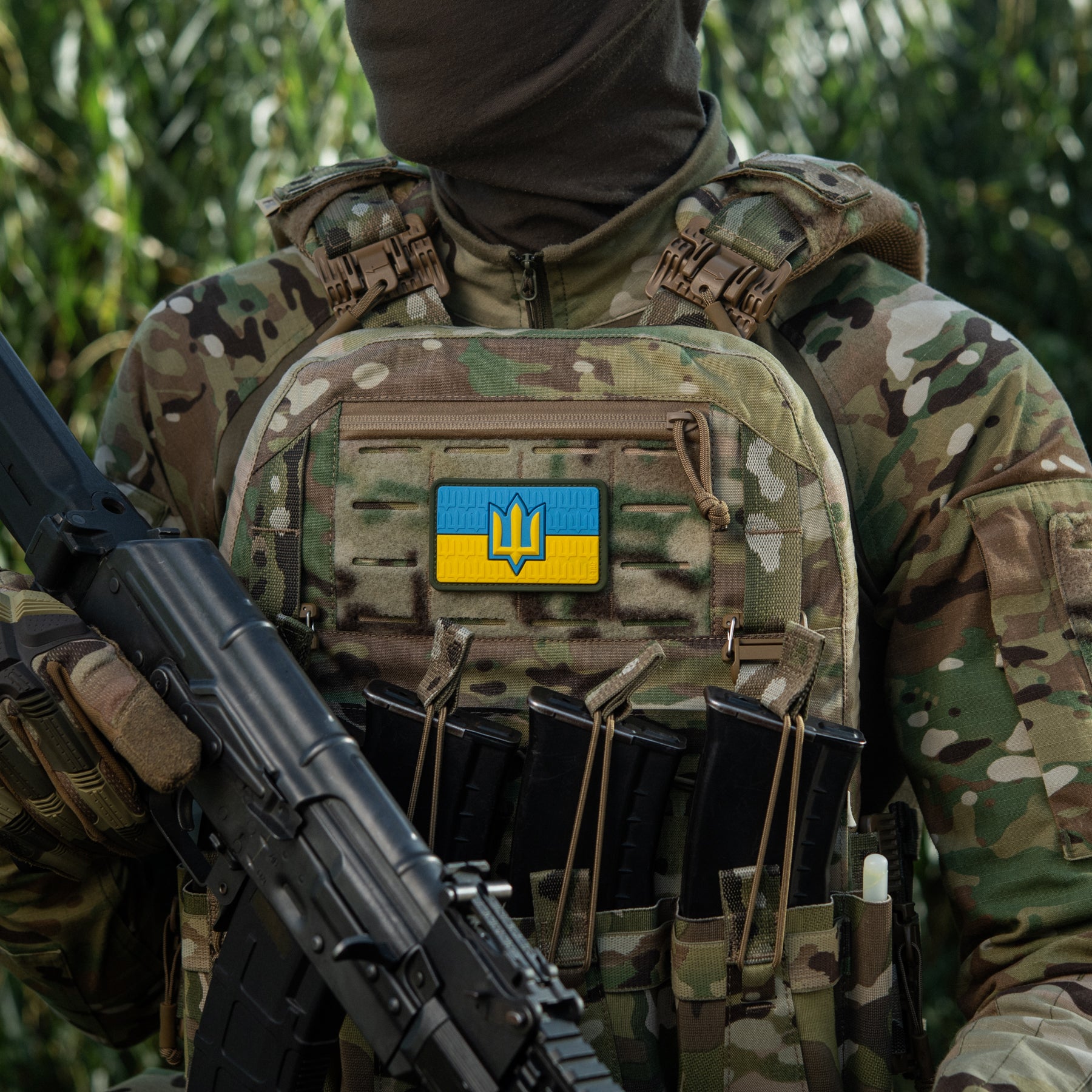 Нашивка прапор України з тризубом ЗСУ PVC full-color