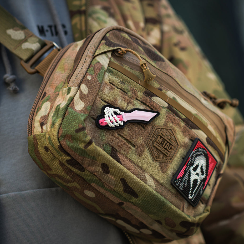 M-Tac нашивка Skeleton Knife PVC Pink