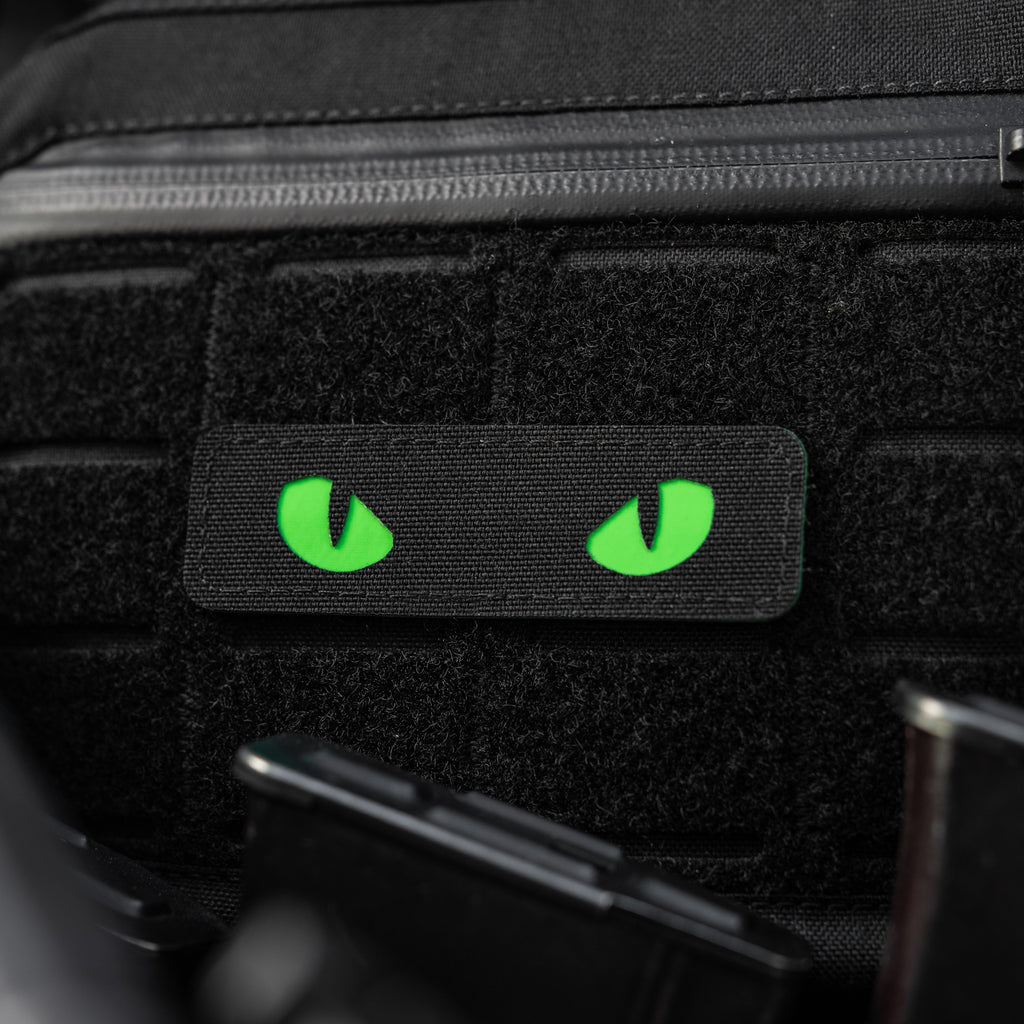 M-Tac нашивка Cat Eyes Laser Cut Black/Green/GID