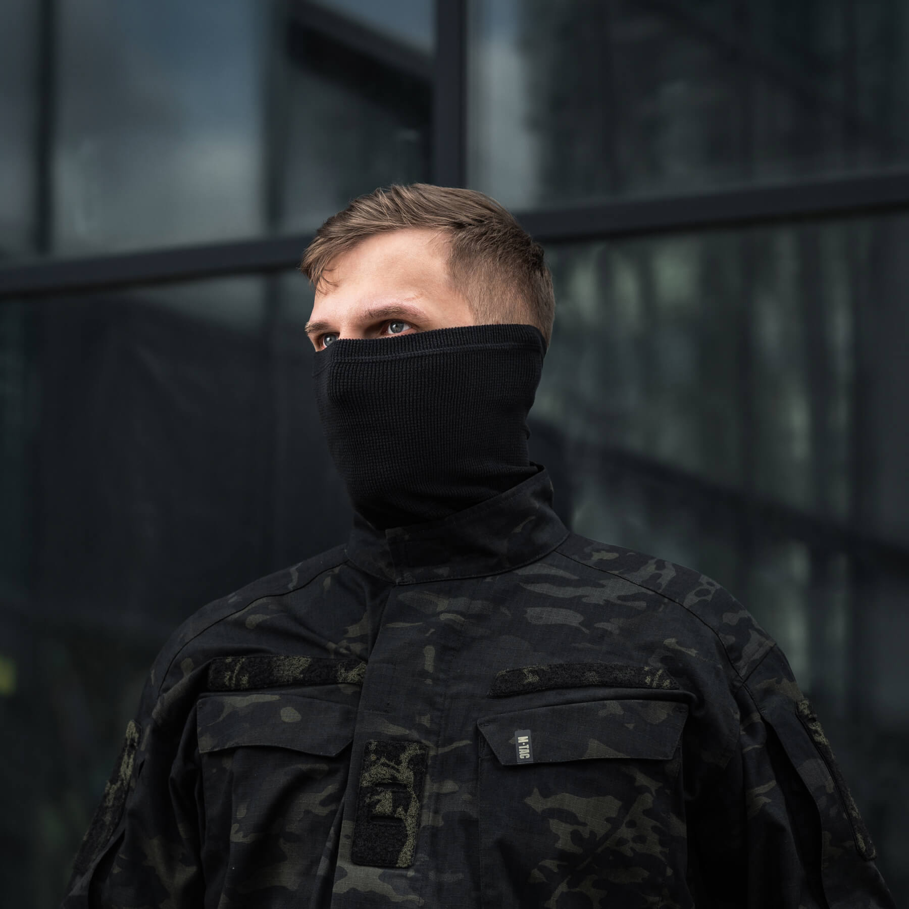 M-Tac шарф-труба довгий мікрофліс ріп-стоп Black