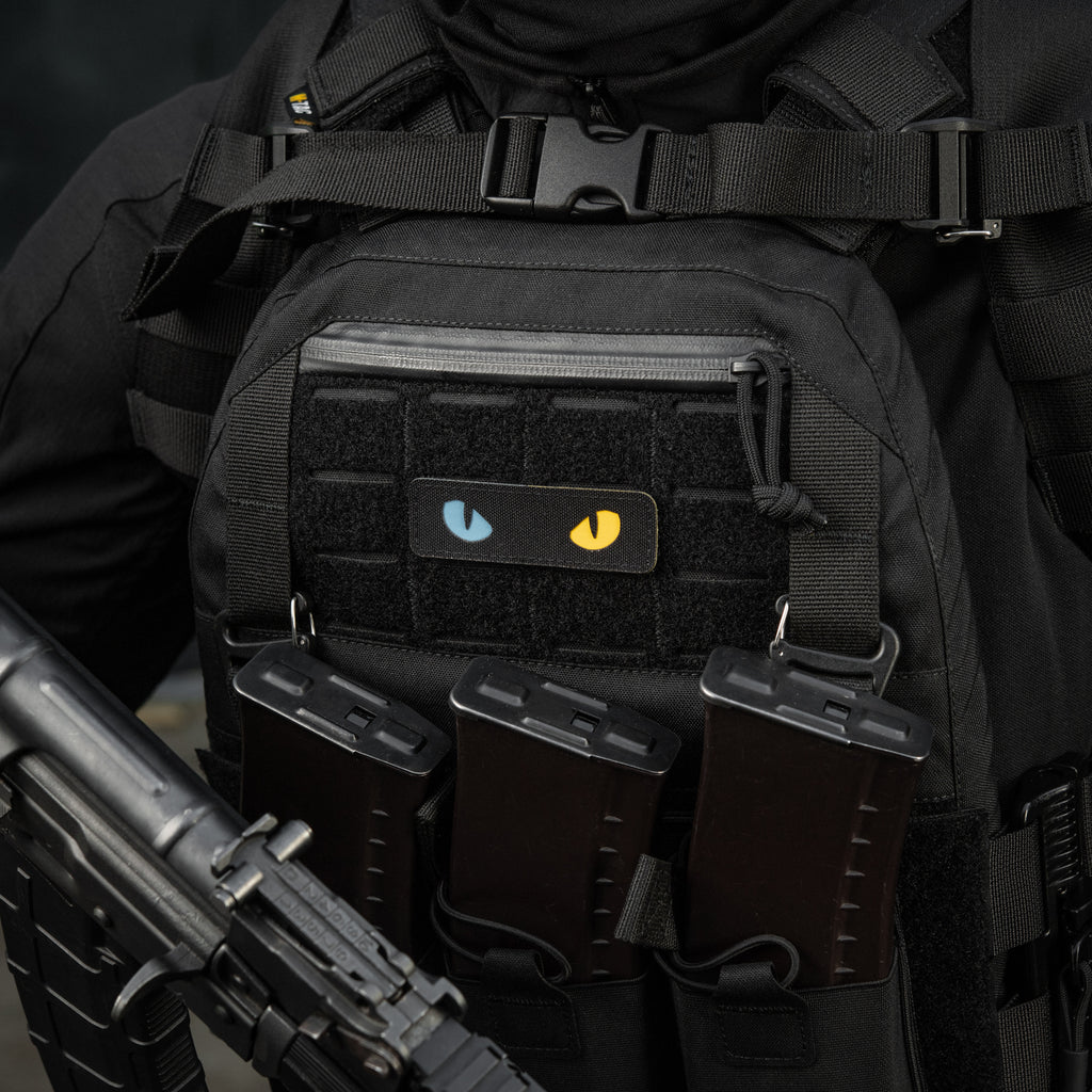 M-Tac нашивка Cat Eyes Laser Cut Black/Yellow/Blue/GID