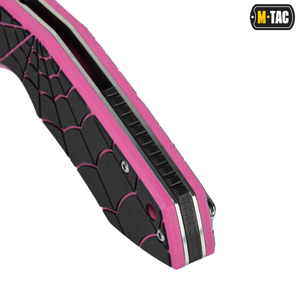 M-Tac ніж складний Type 12 Spider Web Black/Pink/Steel