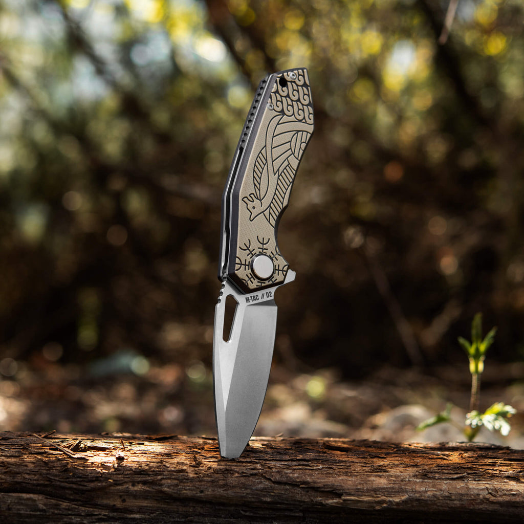M-Tac ніж складний Type 12 Scandinavian Stonewash Black/Sand