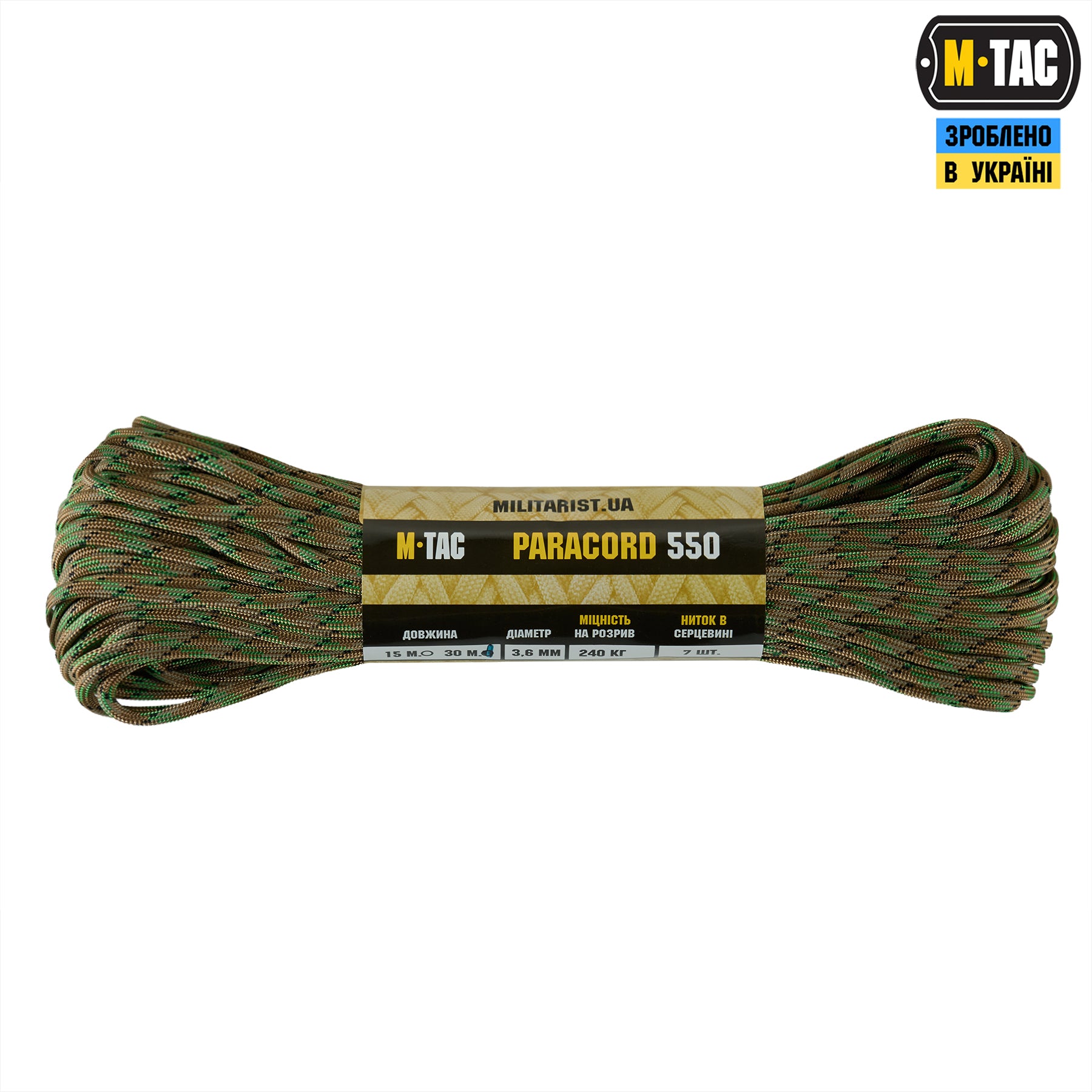 M-Tac паракорд 550 type III Tropic Camo 30м