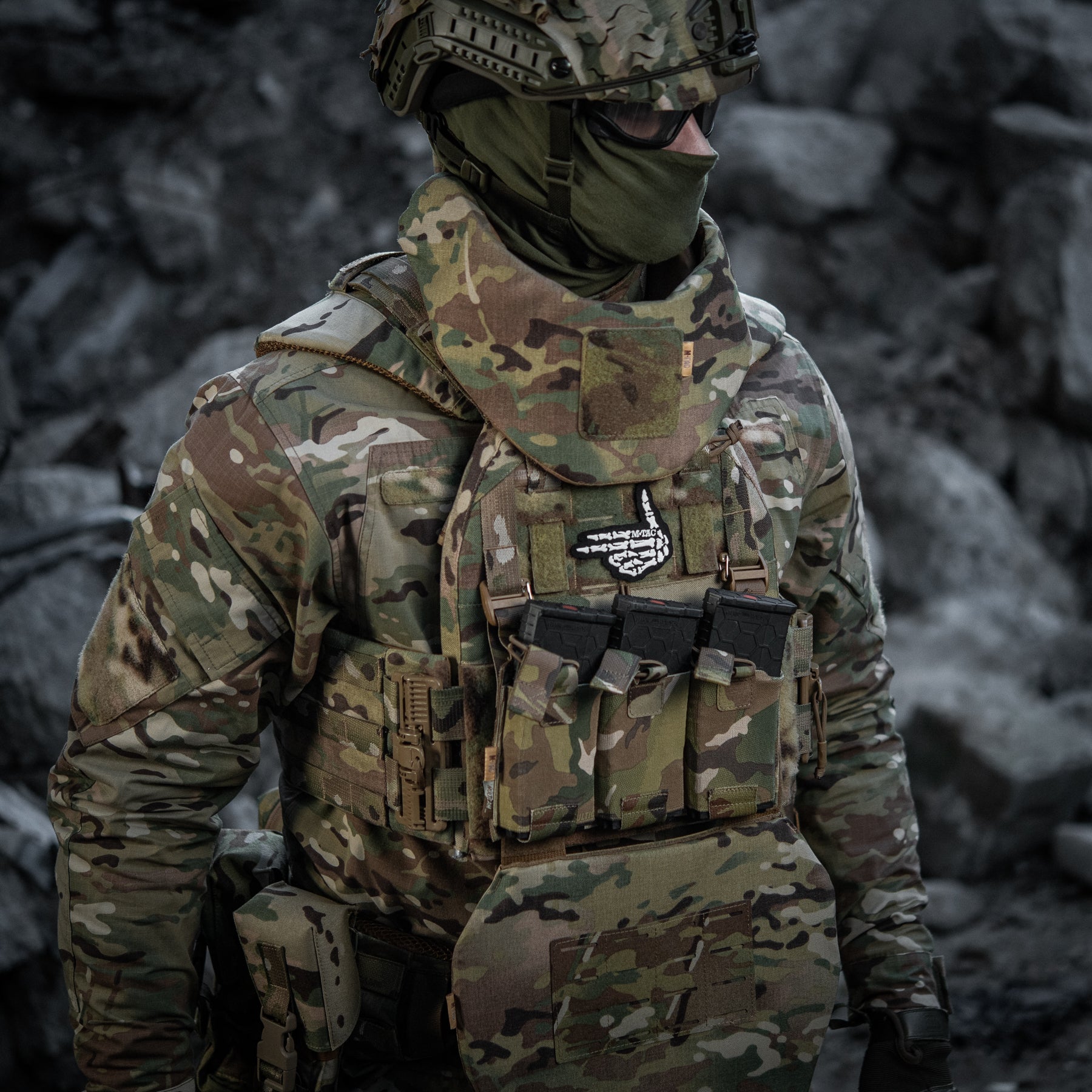 M-Tac нашивка Skeleton shooter (вишивка) Black