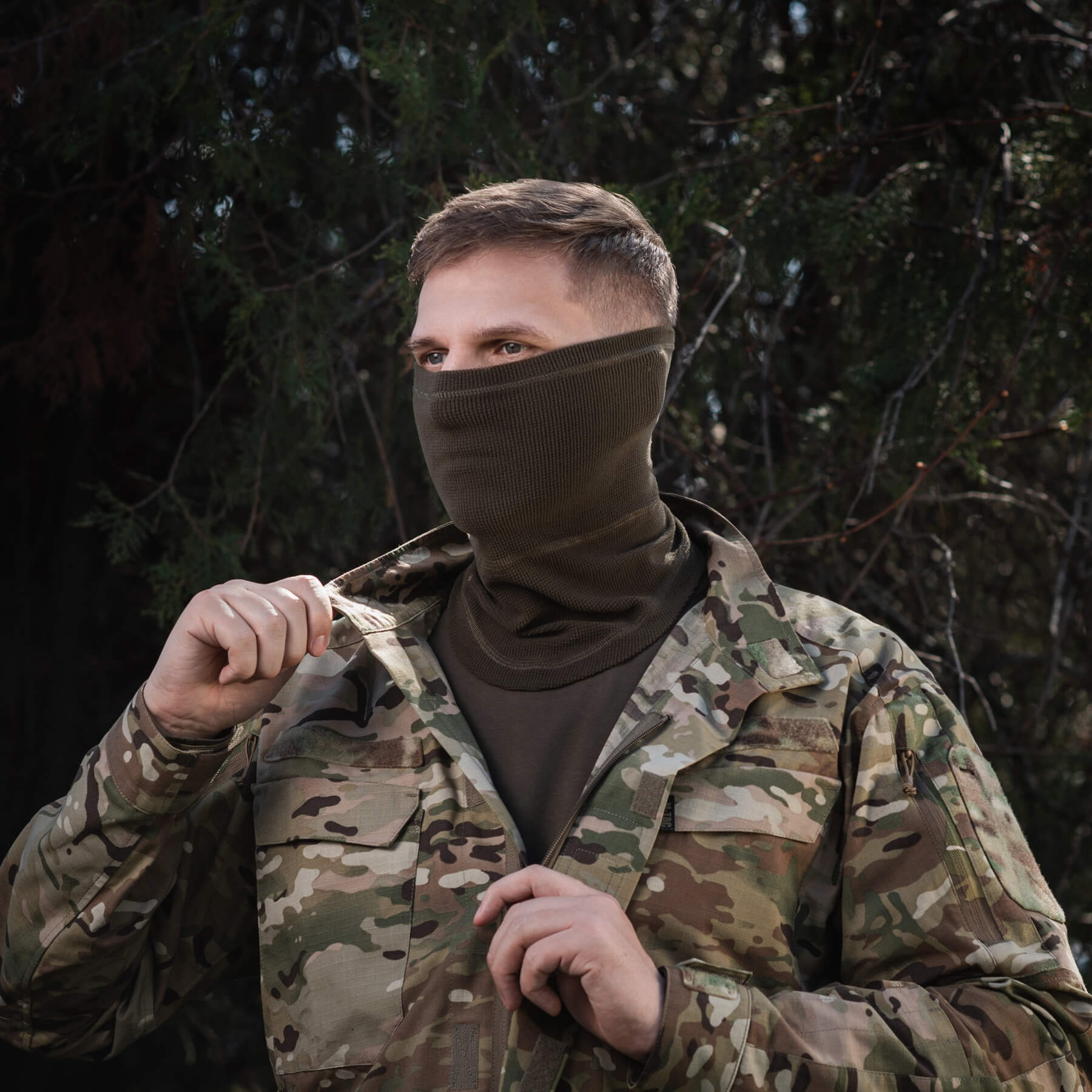M-Tac шарф-труба анатомічний мікрофліс ріп-стоп Dark Olive