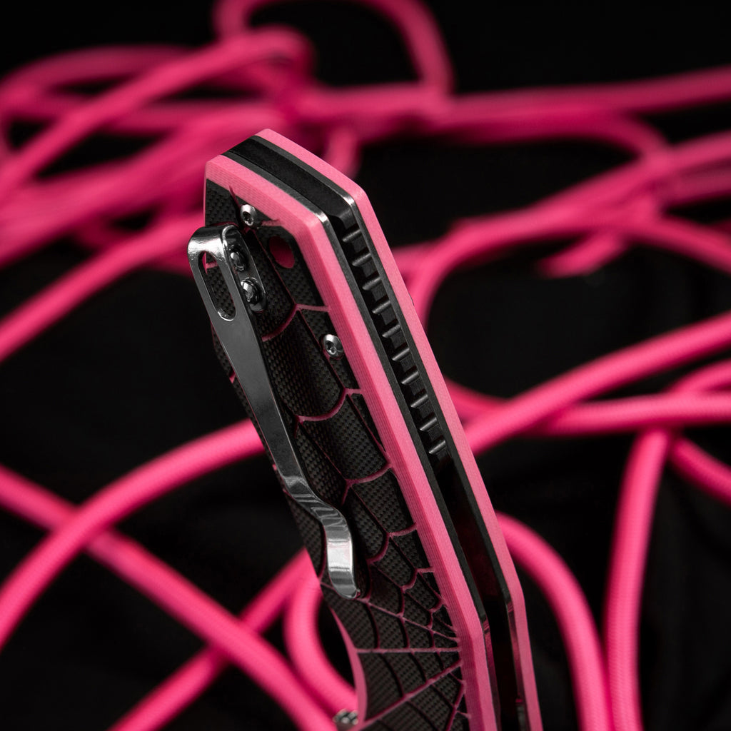 M-Tac ніж складний Type 12 Spider Web Black/Pink/Steel