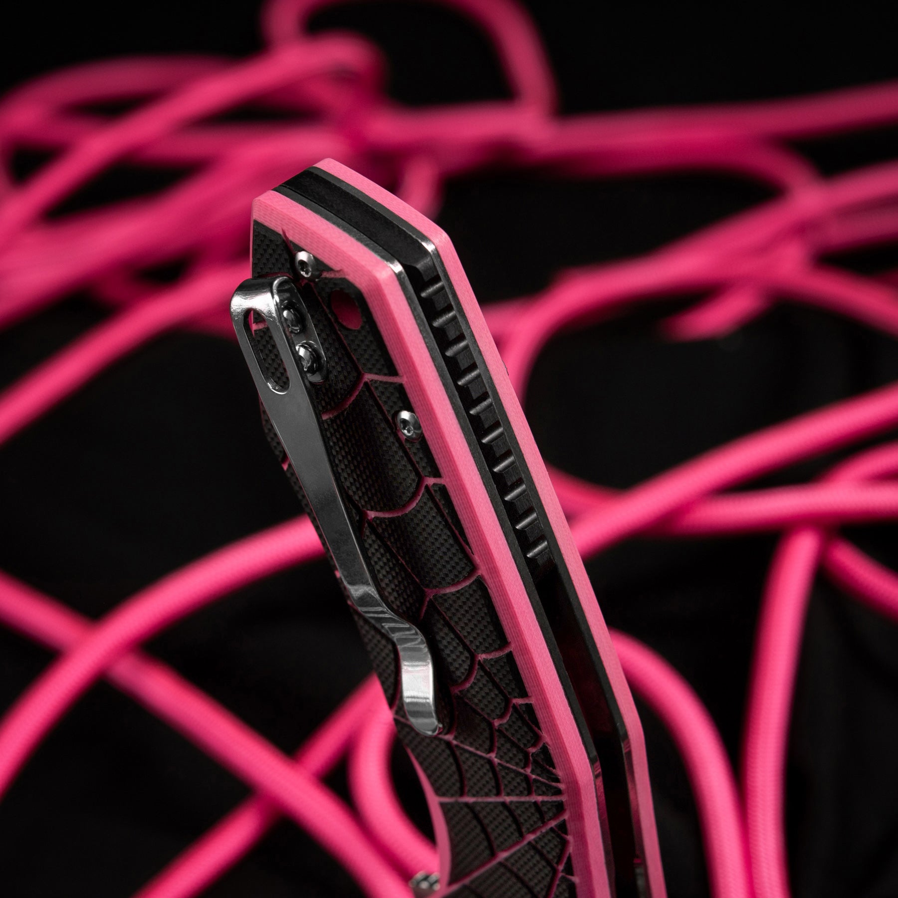 M-Tac ніж складний Type 12 Spider Web Black/Pink/Steel