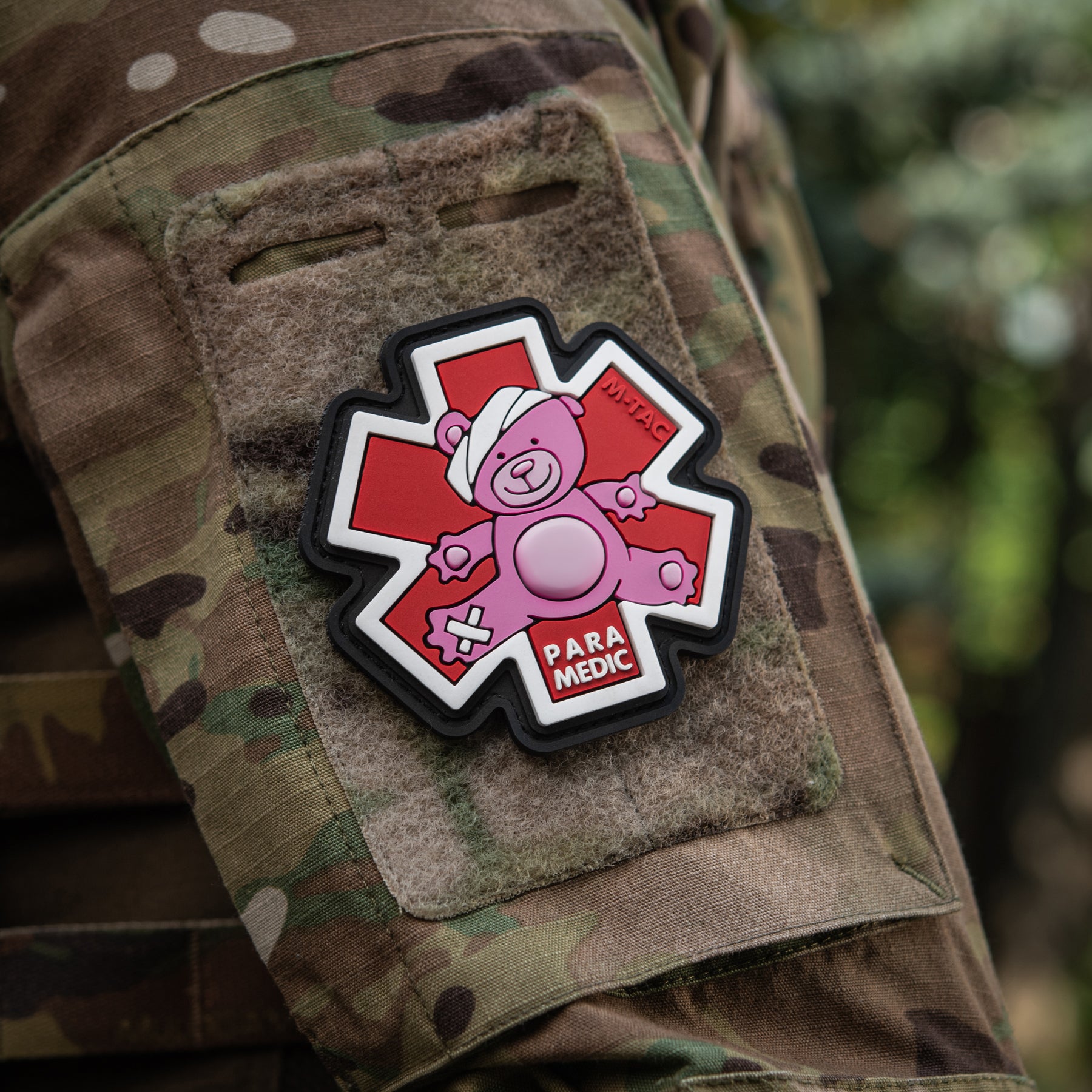 M-Tac нашивка Paramedic Медвідь (PVC) Pink/Black