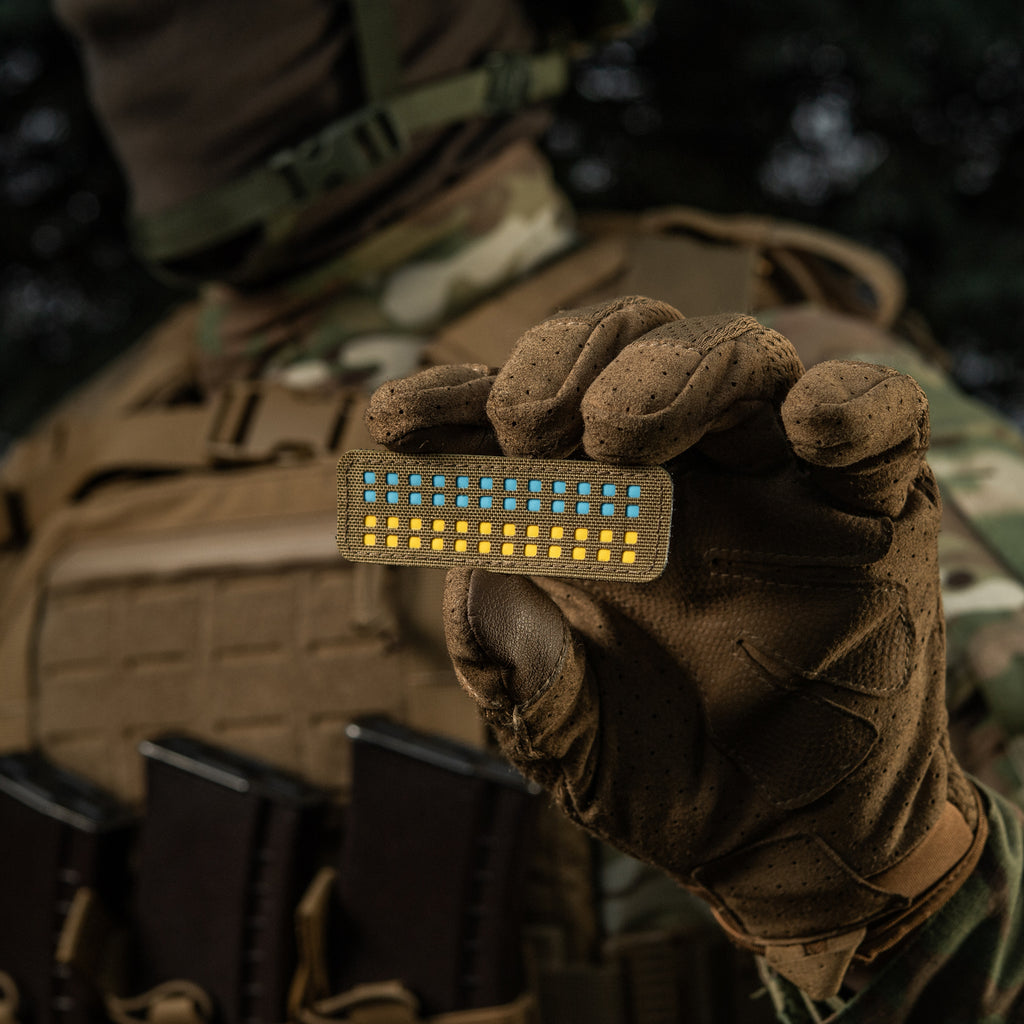 M-Tac нашивка прапор України 25х80 Laser Cut Coyote/Yellow/Blue/GID