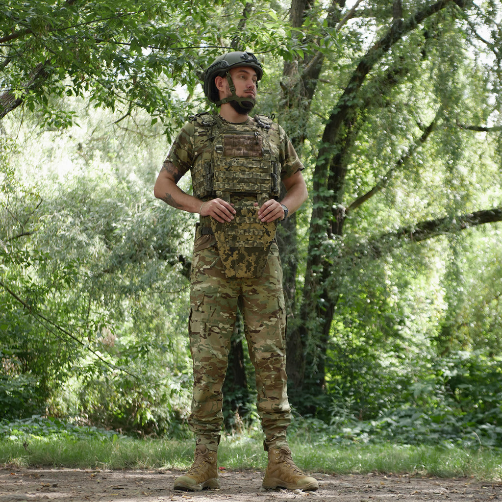 Захист паху (напашник-фартух) Kiborg з балістичним захистом Militex 2 клас Піксель