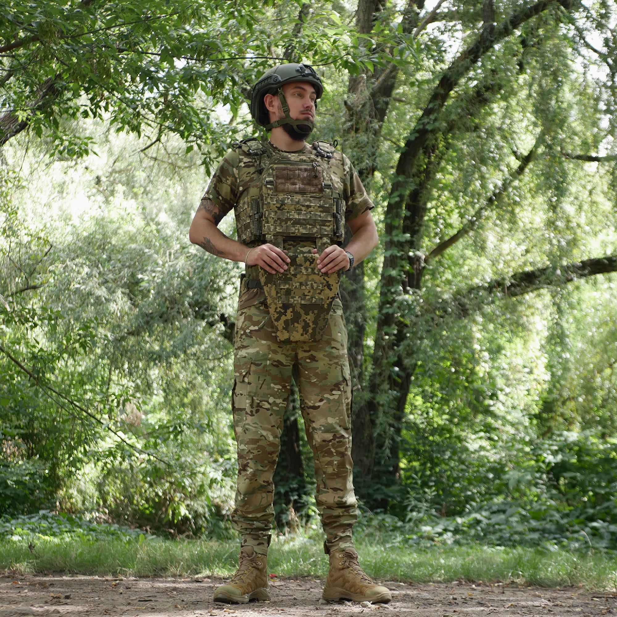 Захист паху (напашник-фартух) Kiborg з балістичним захистом Militex 2 клас Піксель