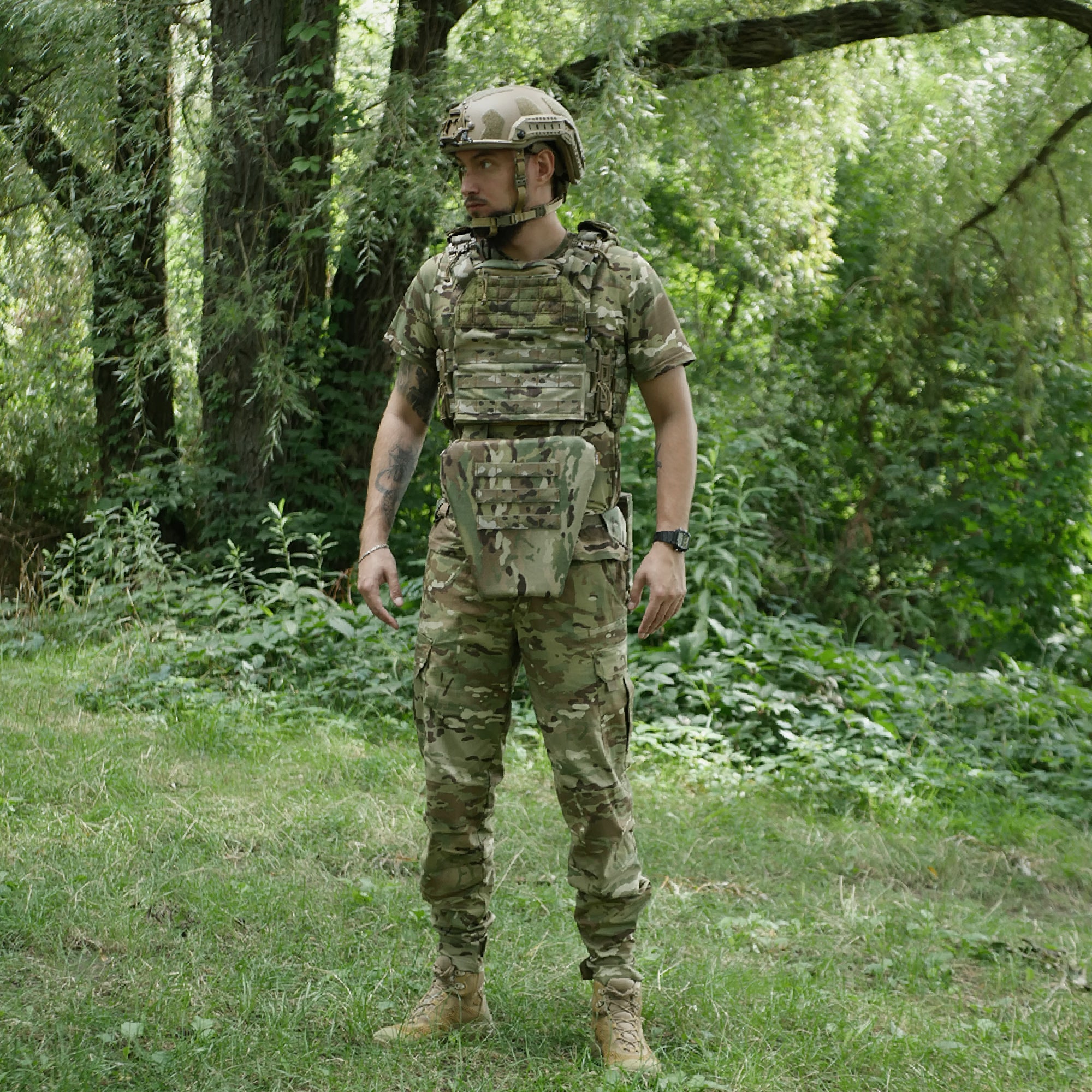 Захист паху (напашник-фартух) Militex з балістичним захистом 2 клас cordura USA Мультикам