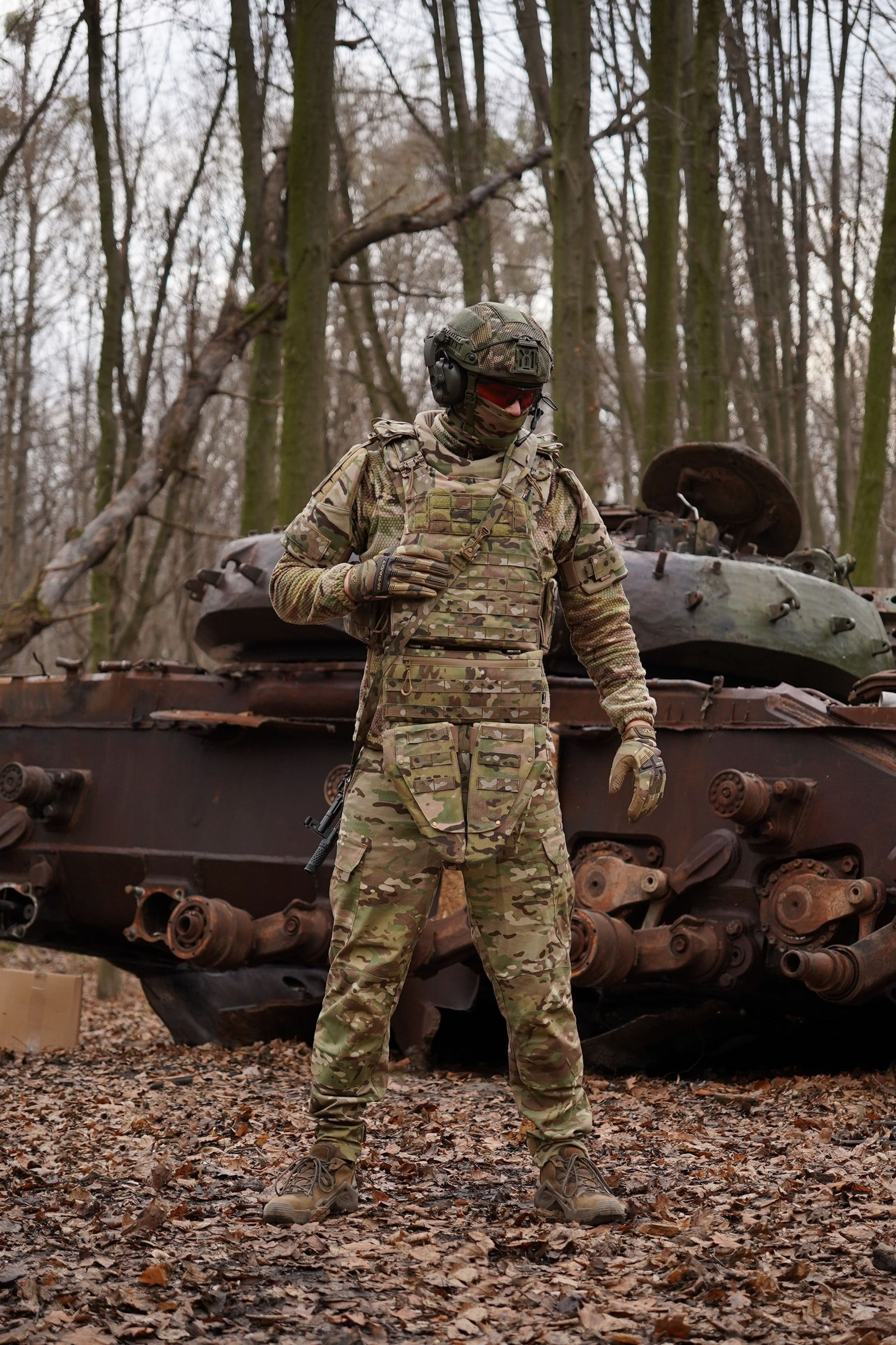 Захист паху (напашник) потрійний з балістичним пакетом 1 клас захисту Militex cordura USA Multicam